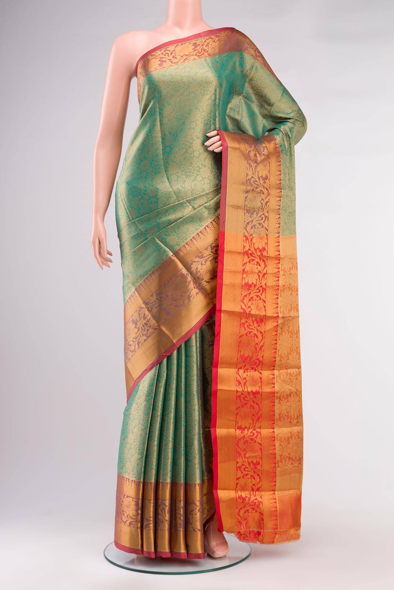 Green Blended Art Silk Saree
