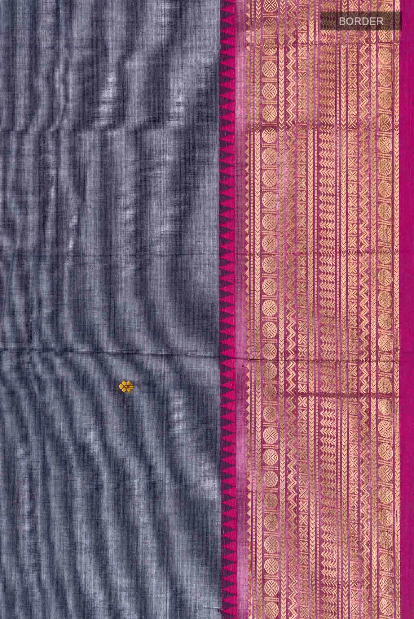 Navy Blue Kanchi Cotton Saree