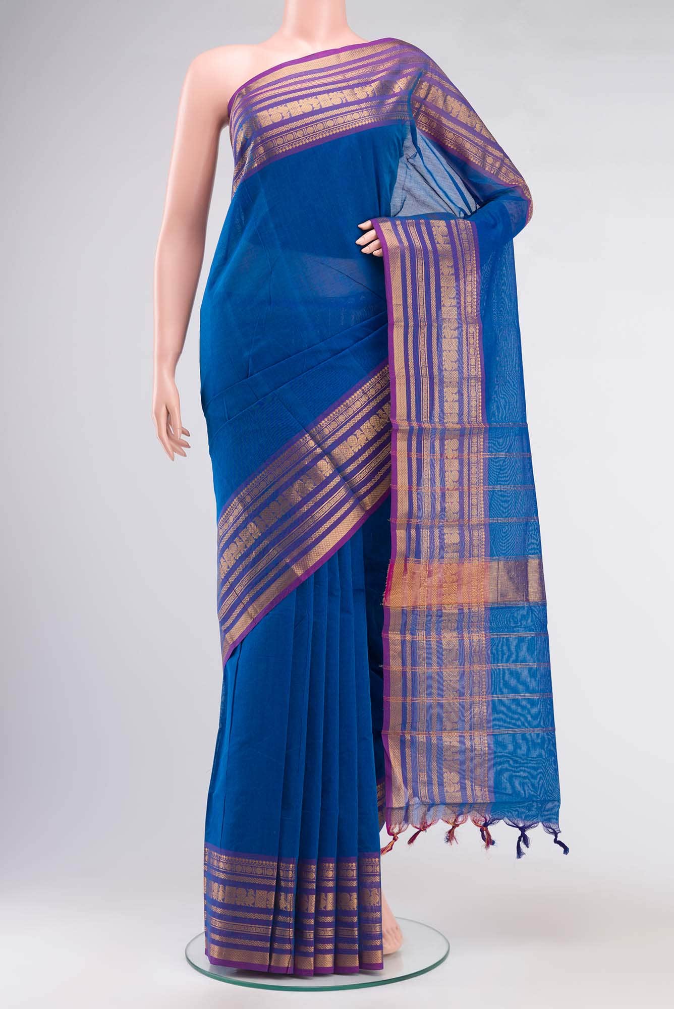 Blue Kanchi Cotton Saree