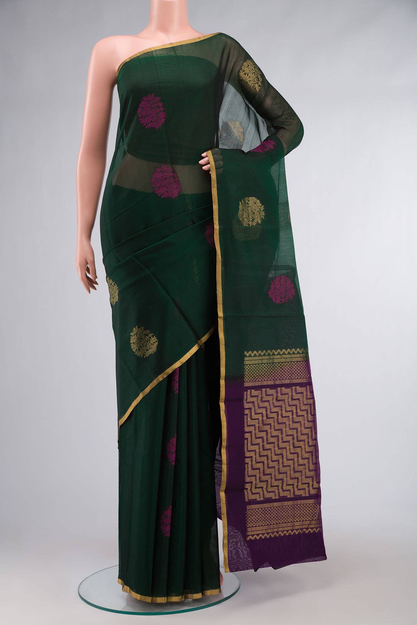 Green Silk Cotton Saree