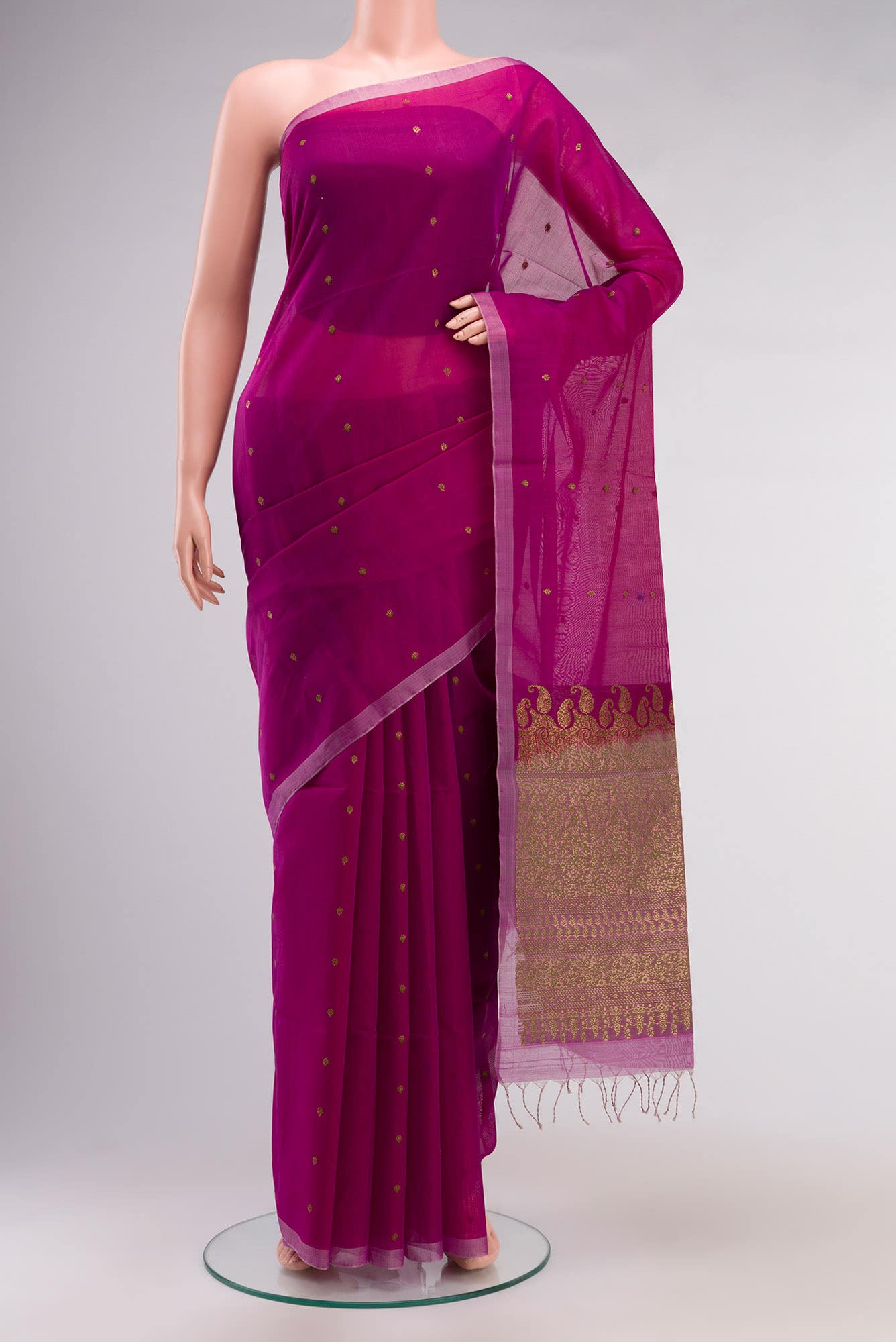 Magenta Silk Cotton Saree