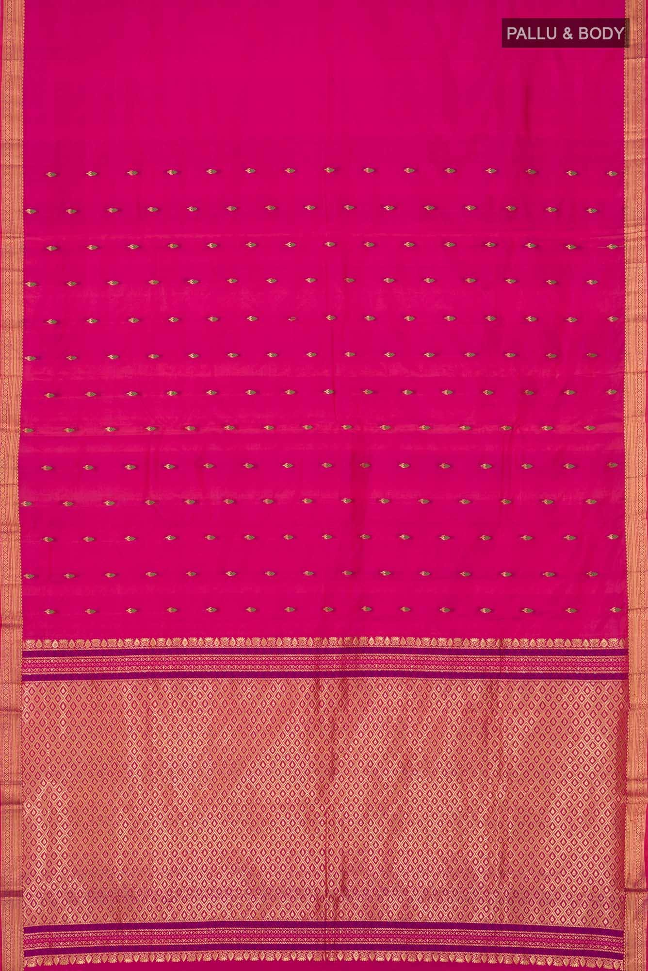 Magenta Blended Bangalore Silk Saree