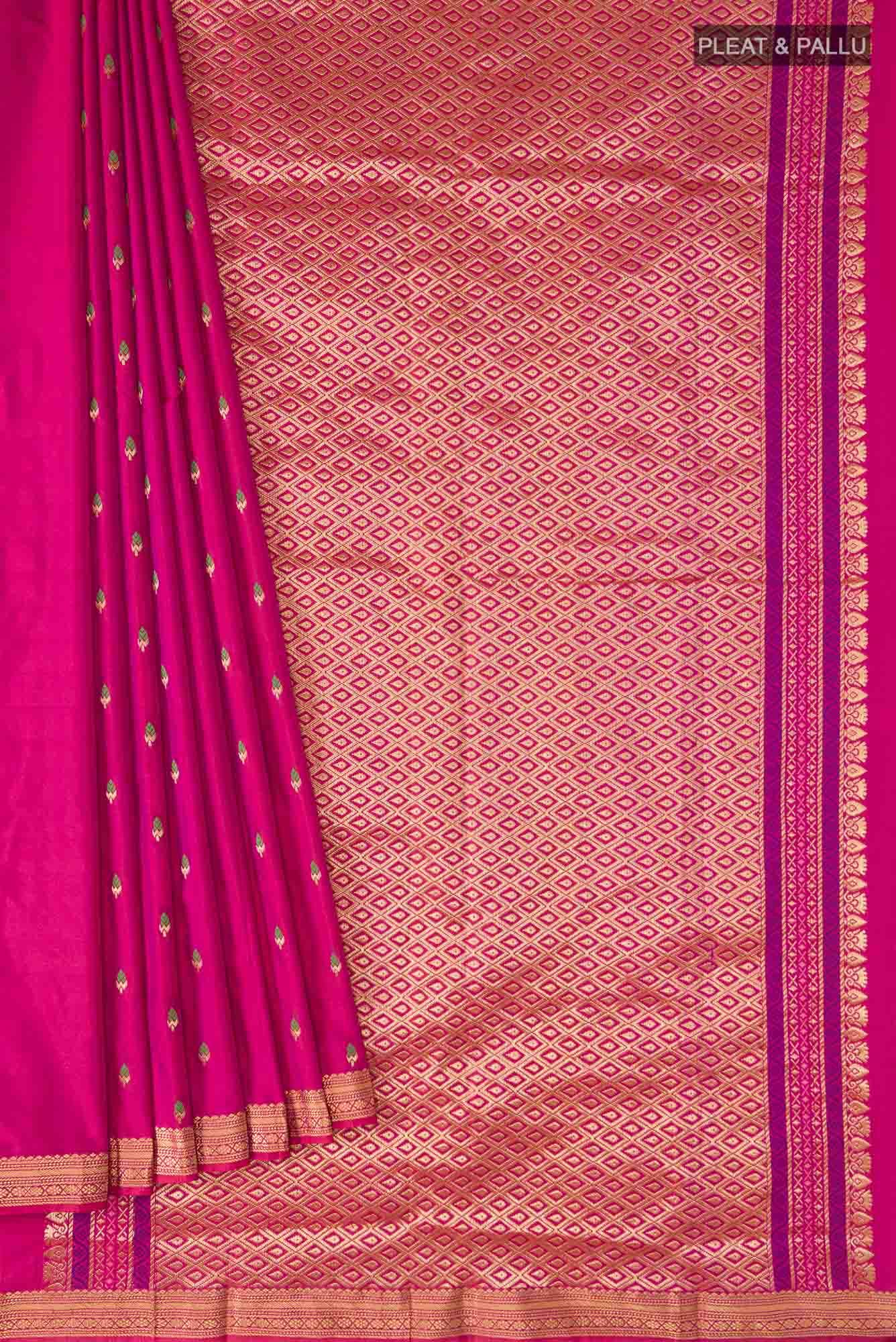 Magenta Blended Bangalore Silk Saree