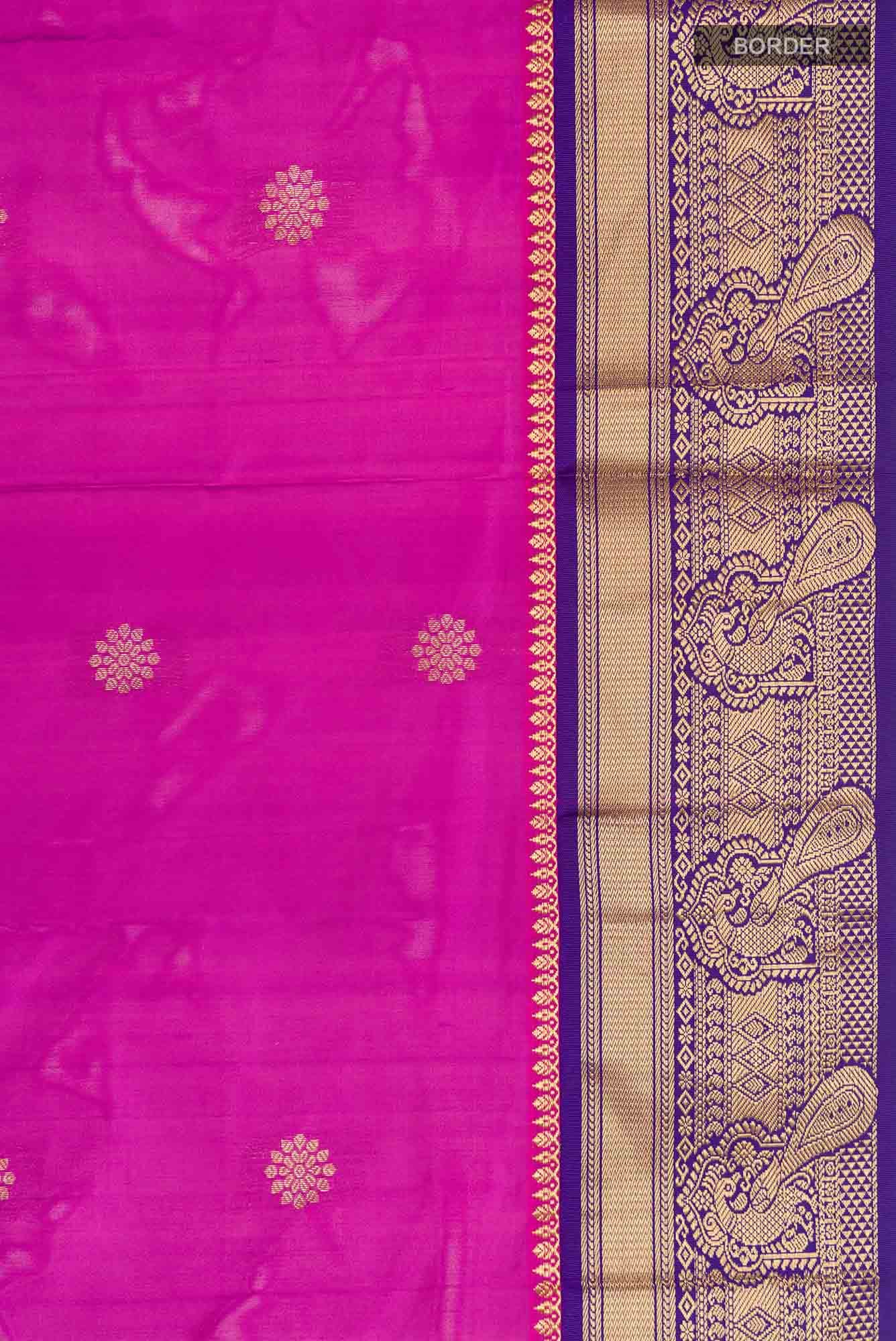 Magenta Blended Bangalore Silk Saree