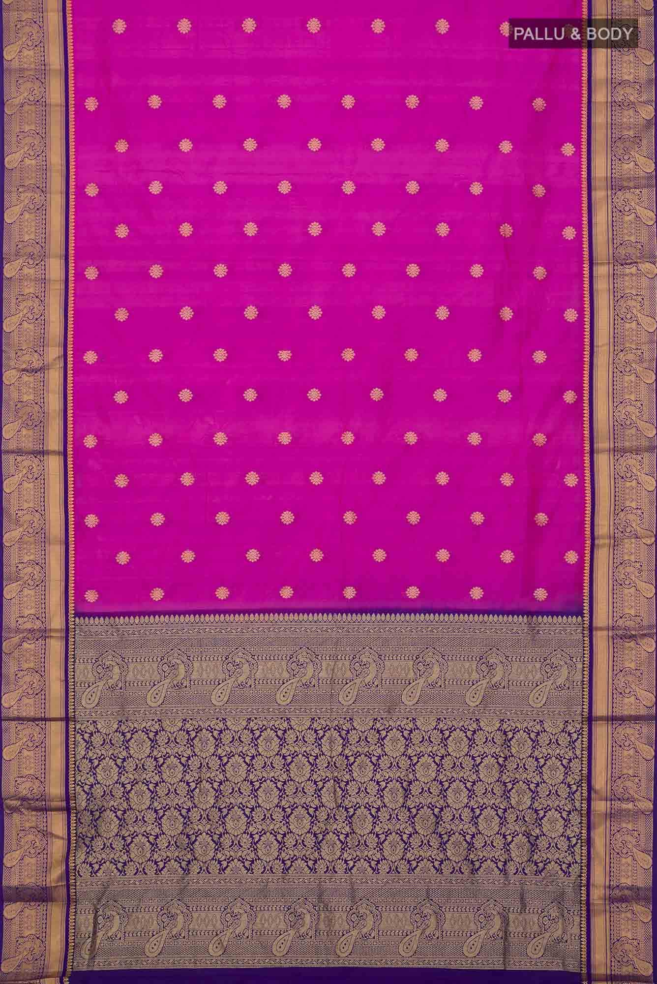 Magenta Blended Bangalore Silk Saree