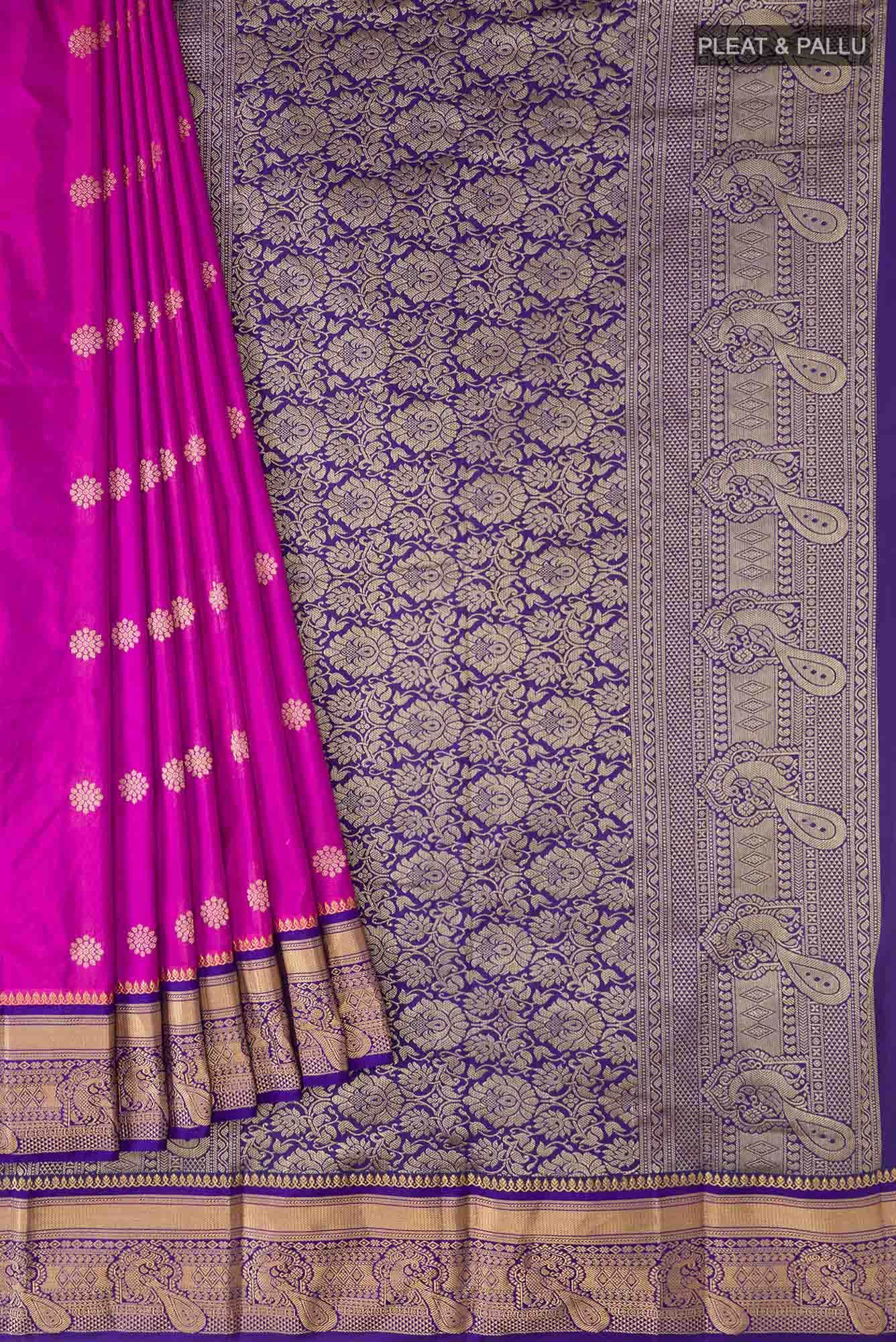 Magenta Blended Bangalore Silk Saree