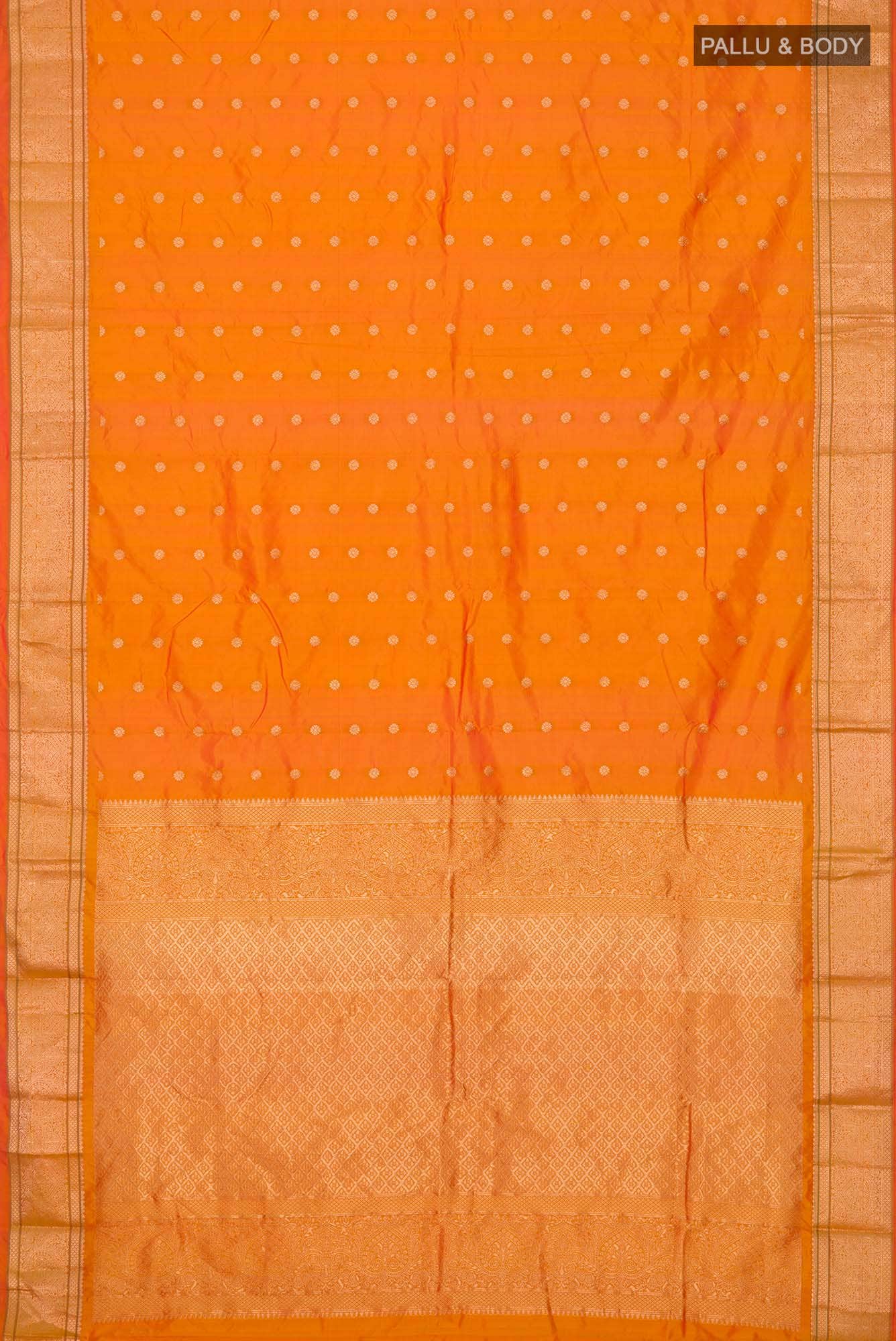 Yellow Blended Bangalore Silk Saree