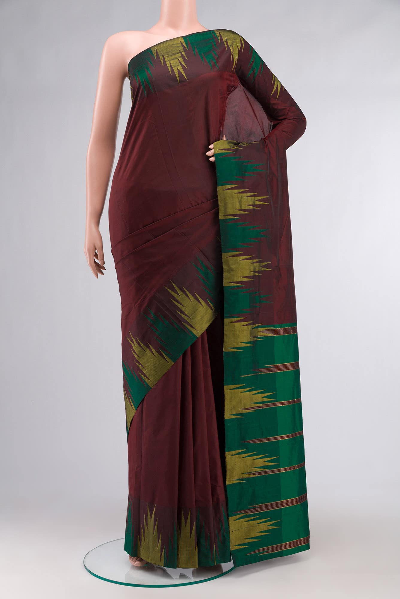 Maroon Blended Bangalore Silk Saree