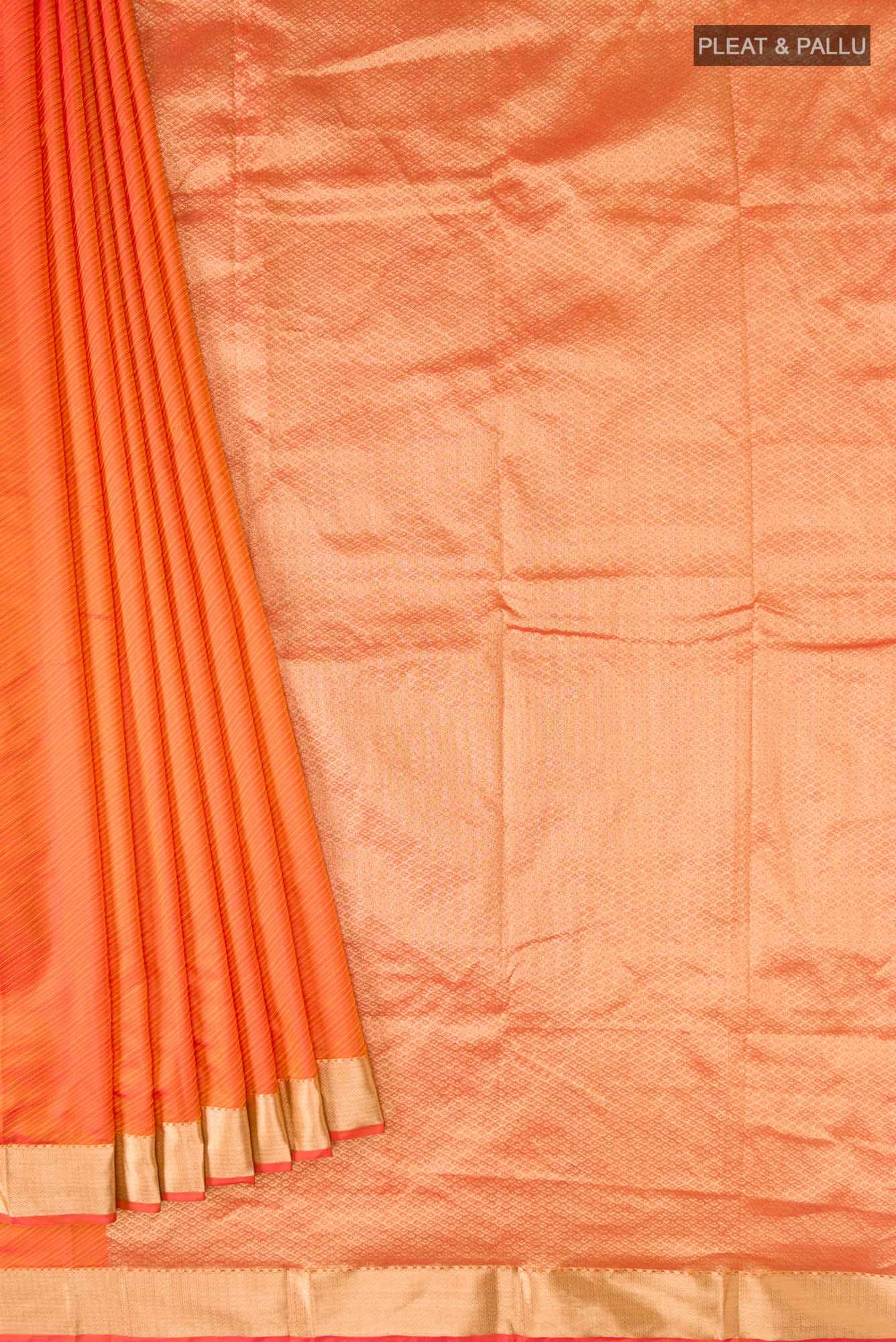Orange Blended Bangalore Silk Saree