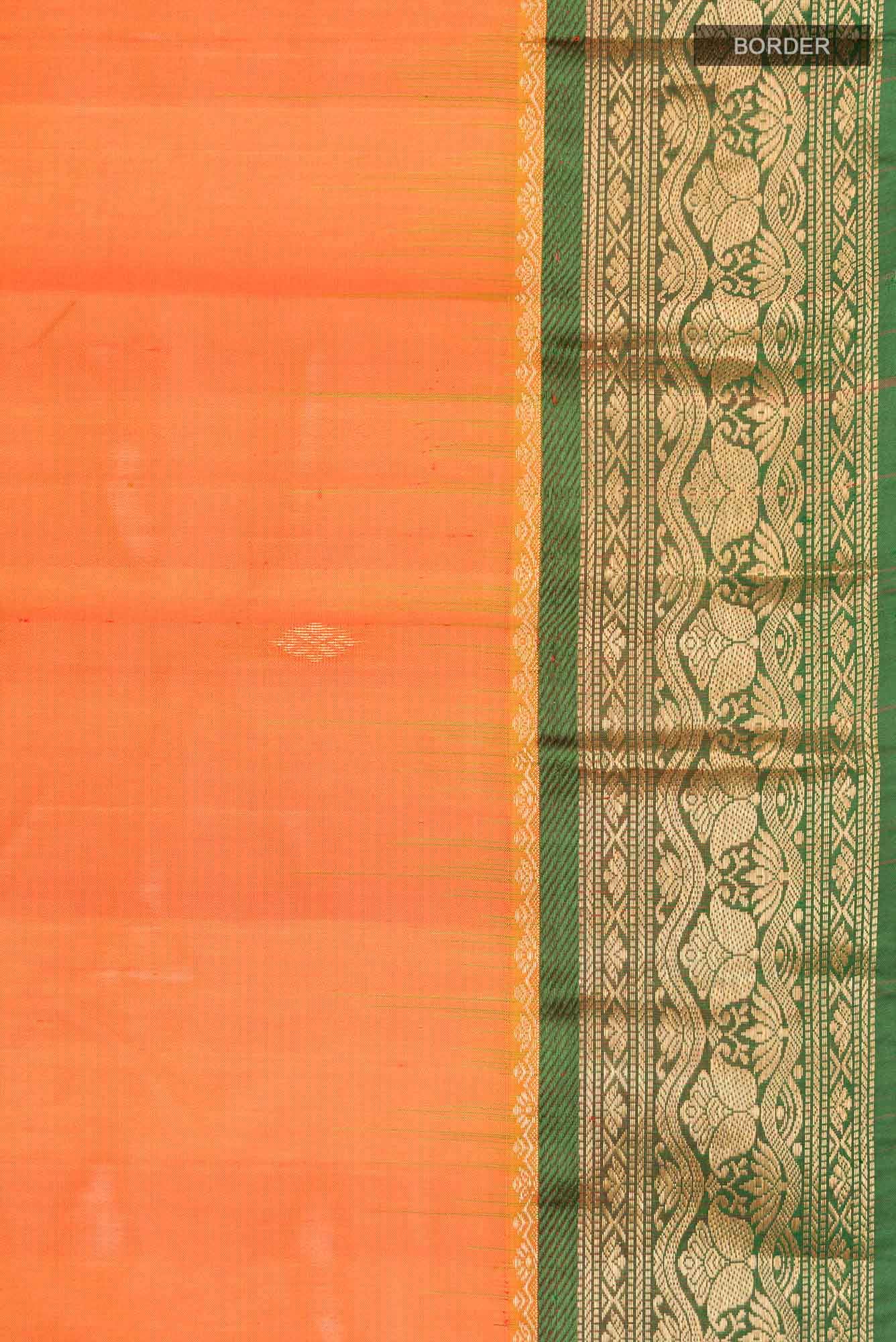 Orange Blended Bangalore Silk Saree