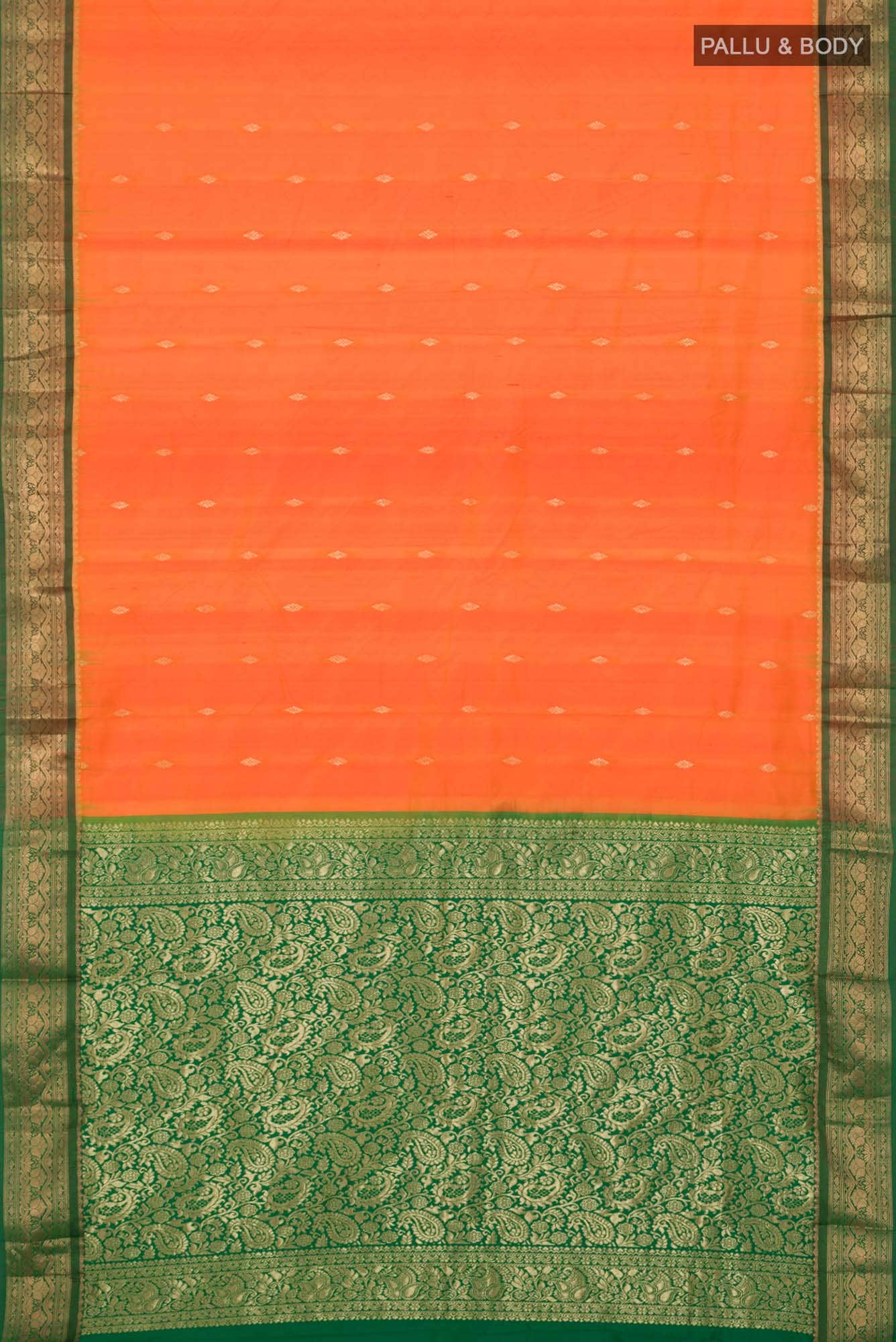 Orange Blended Bangalore Silk Saree
