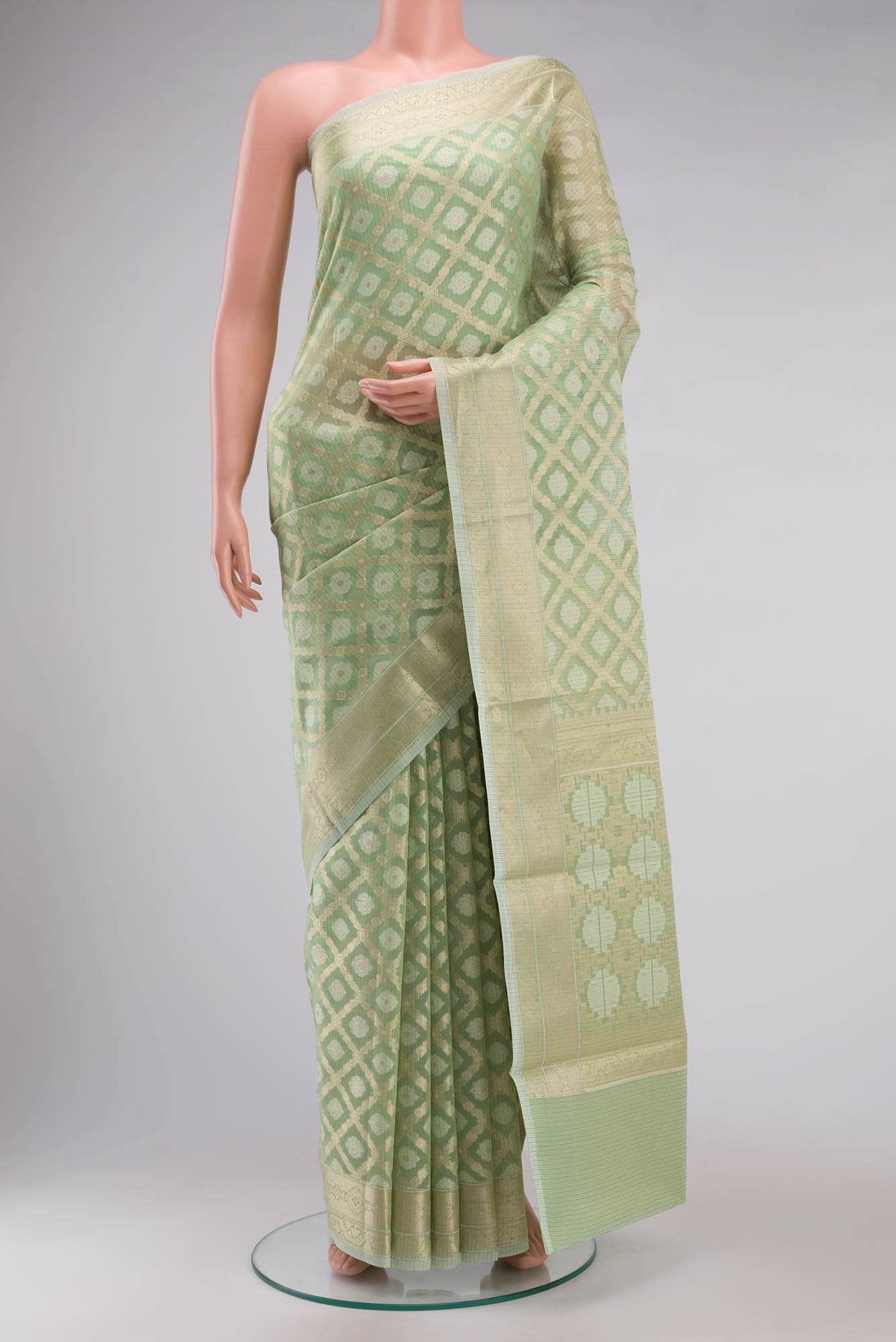 Green Blended Kota Cotton Saree