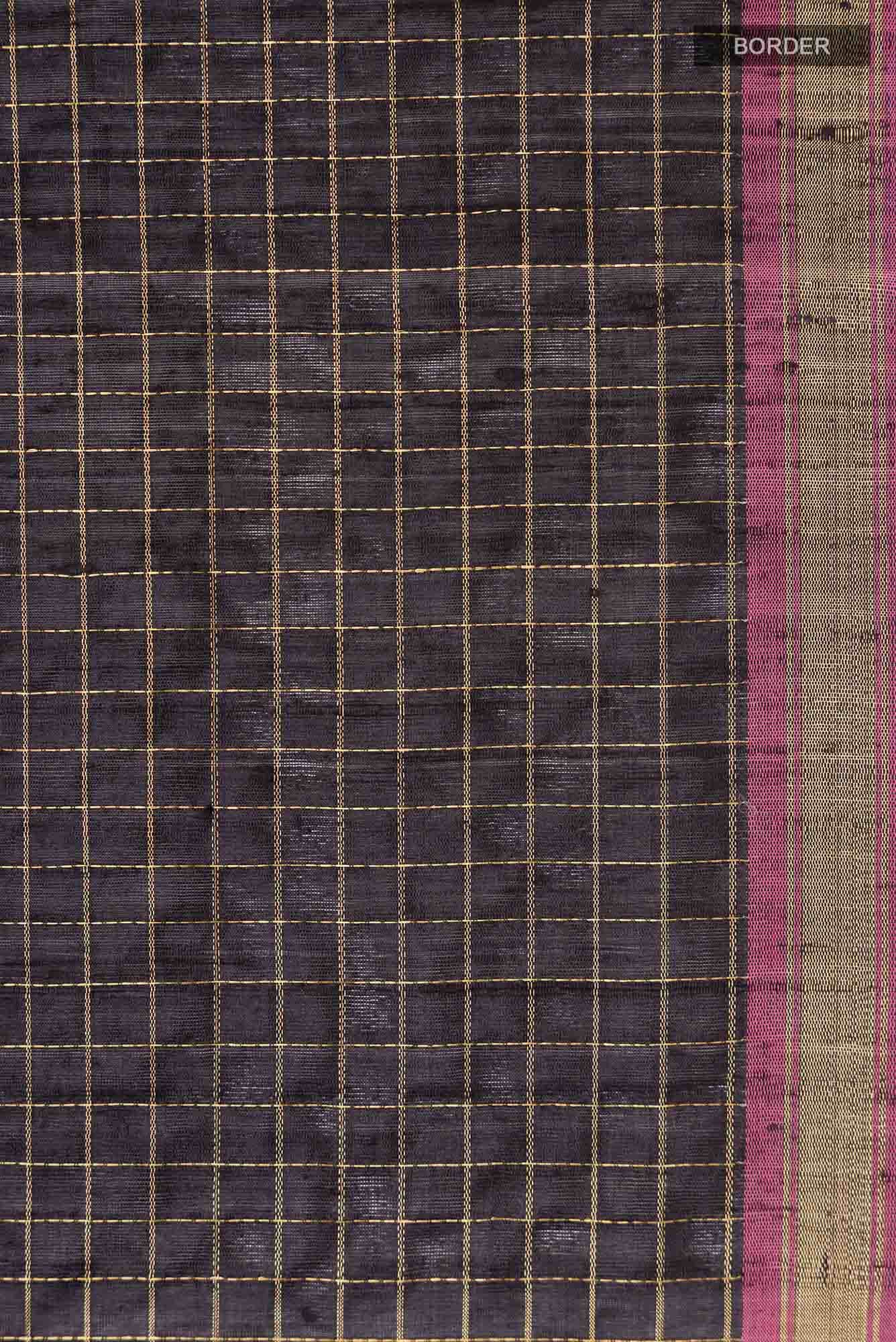 Aahana-Black Bhagalpuri Tussar Silk Saree