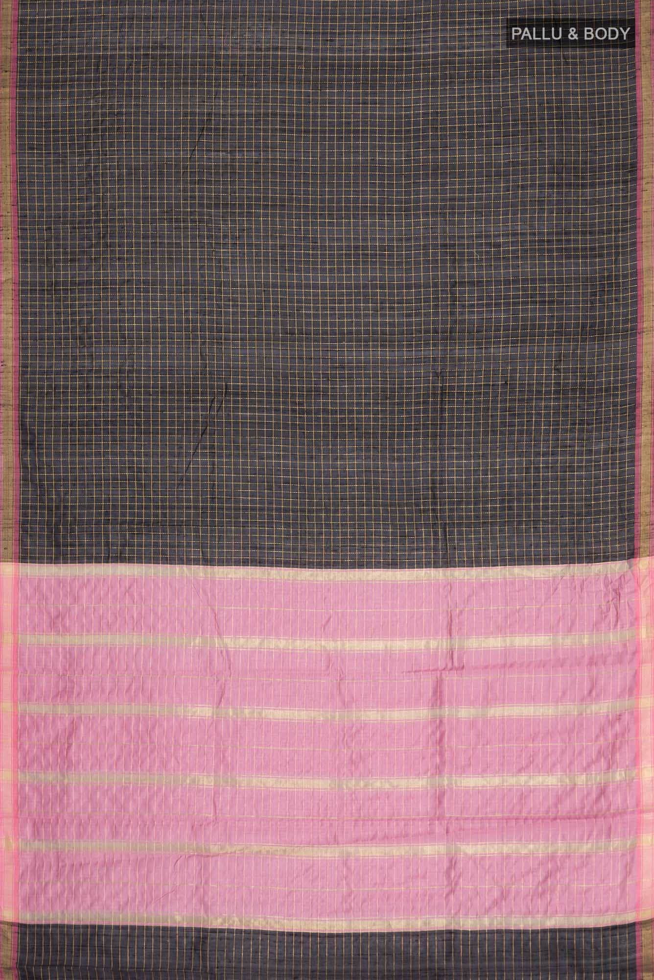 Aahana-Black Bhagalpuri Tussar Silk Saree
