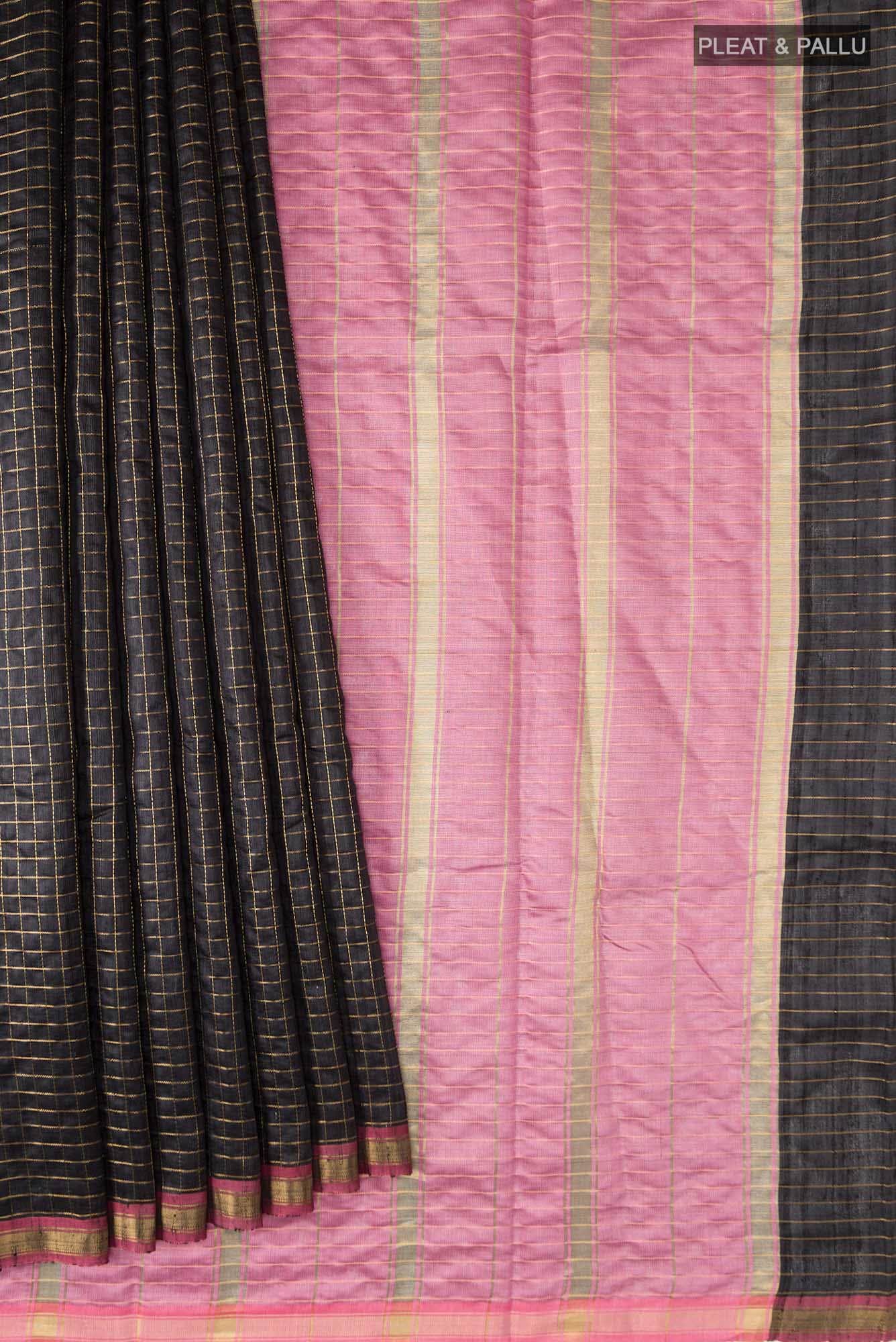 Aahana-Black Bhagalpuri Tussar Silk Saree