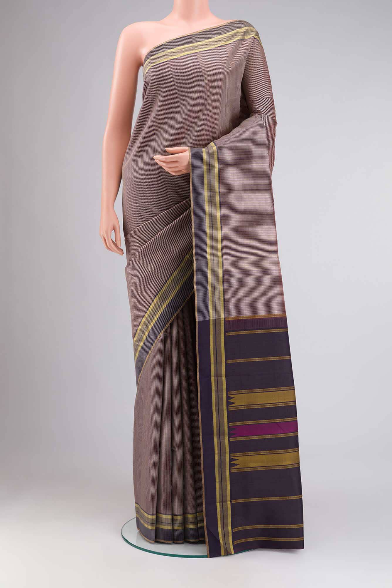 Beige Kanchipuram Silk Saree