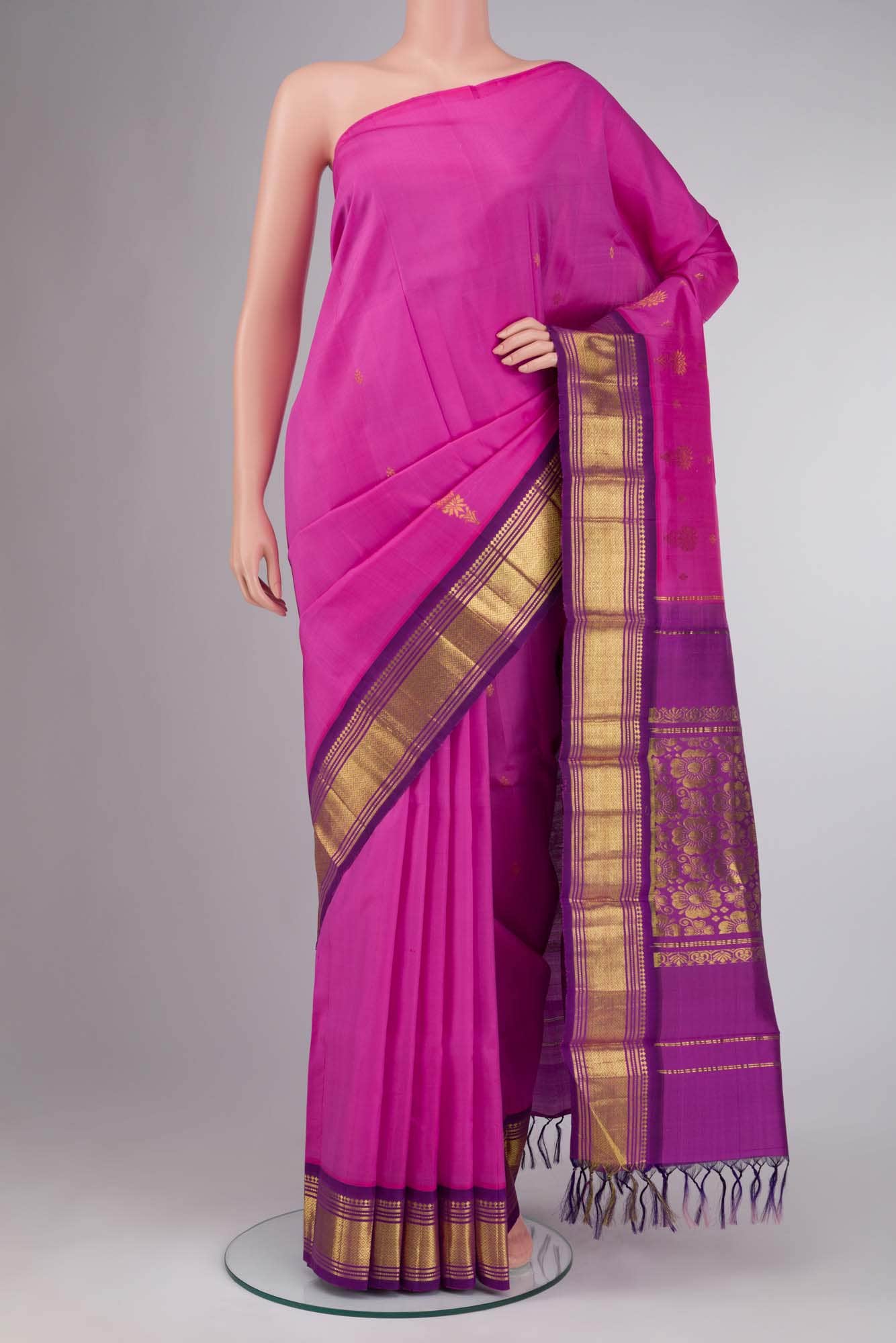 Pink Kanchipuram Silk Saree