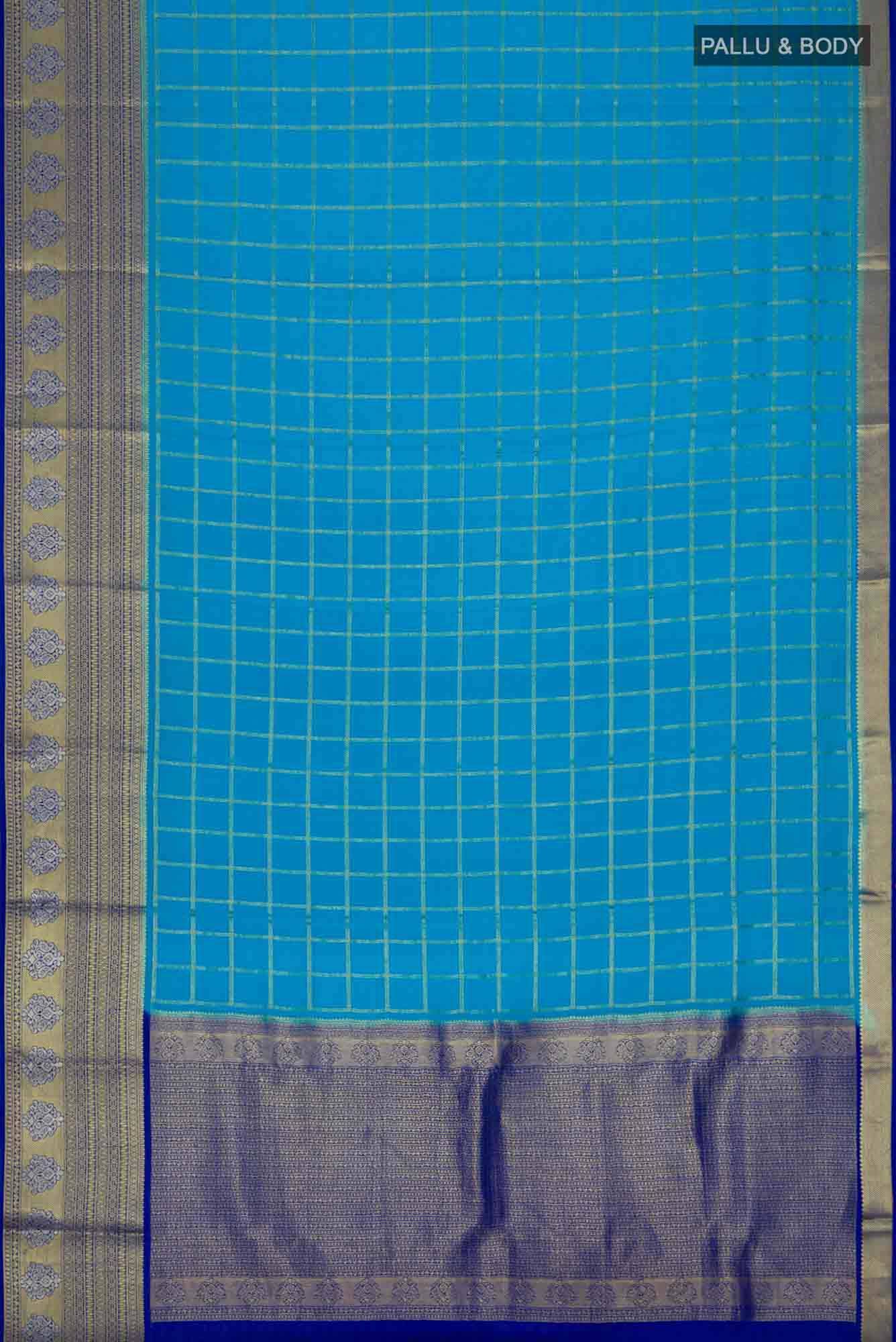 Blue Crepe Saree