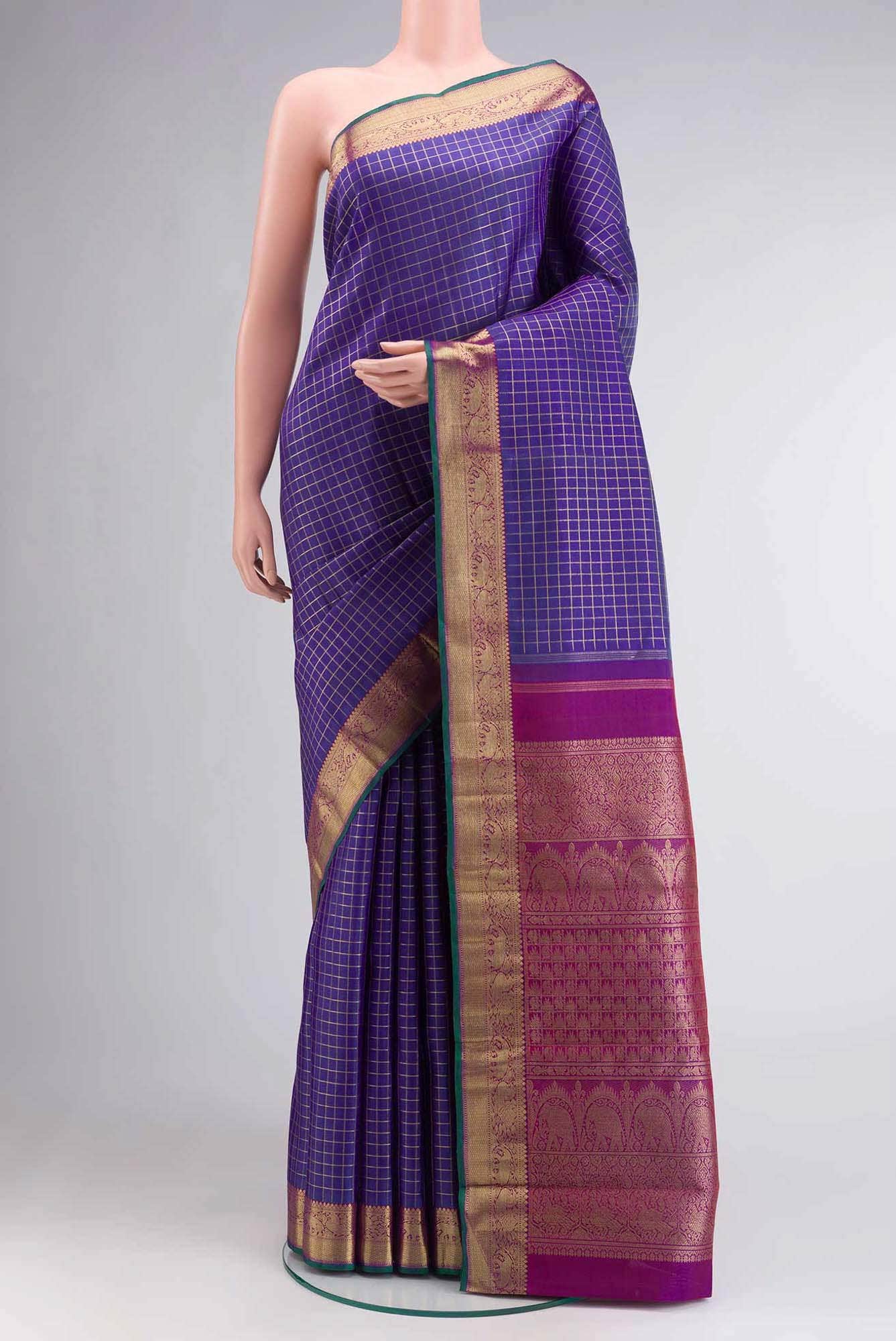 Blue Kanchipuram Silk Saree