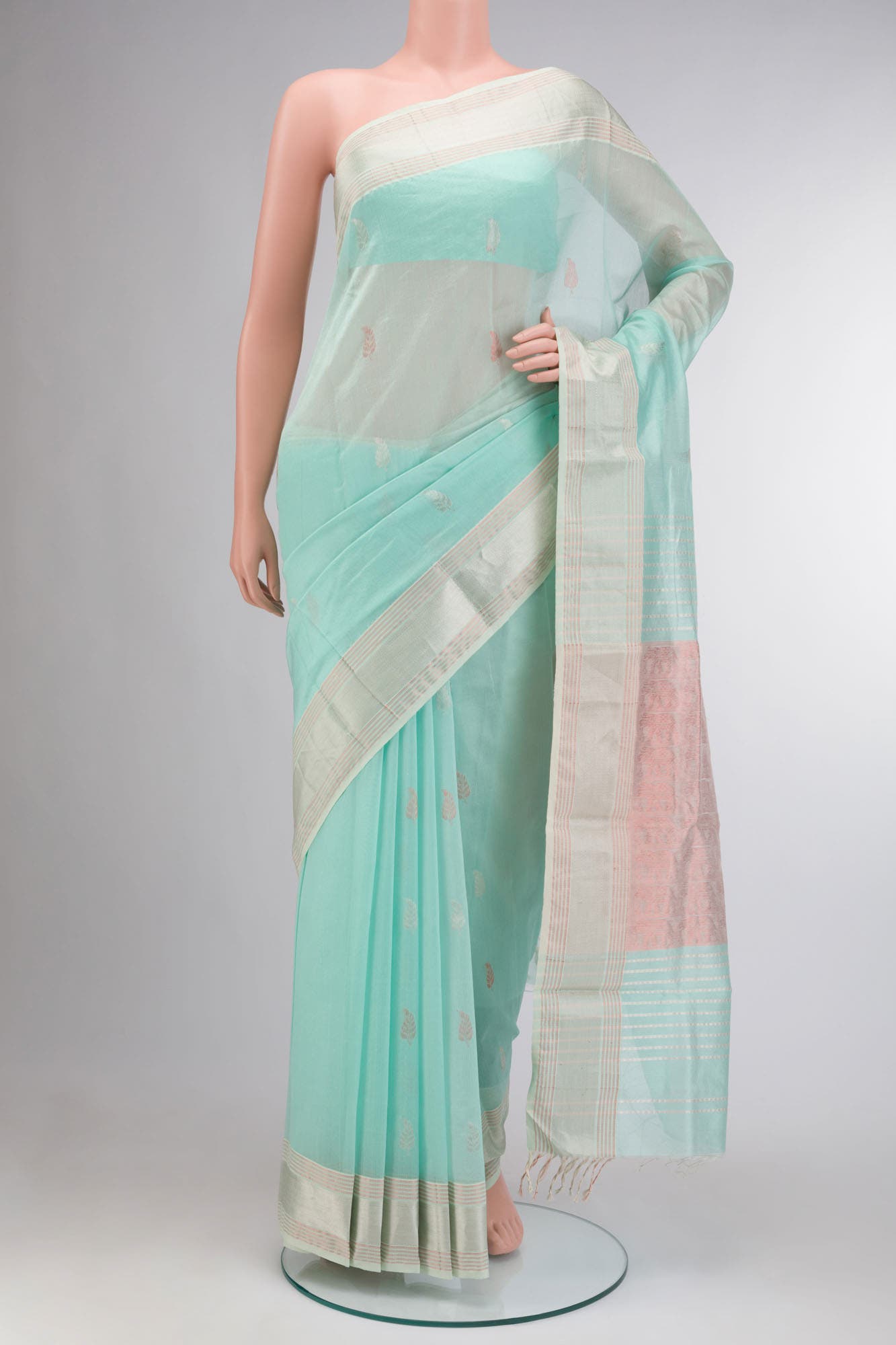 Green Chanderi Silk Cotton Saree