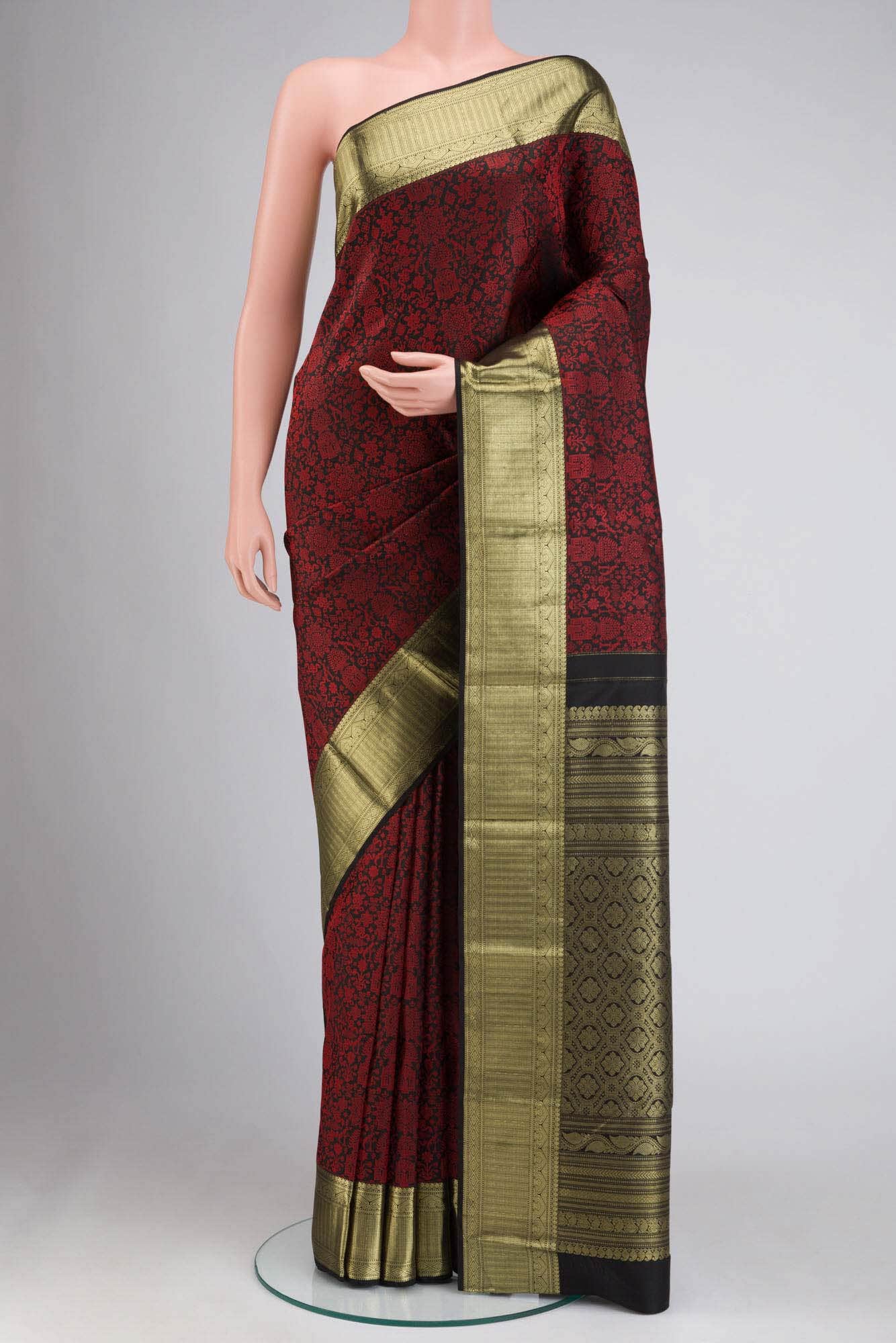 Black Kanchipuram Silk Saree