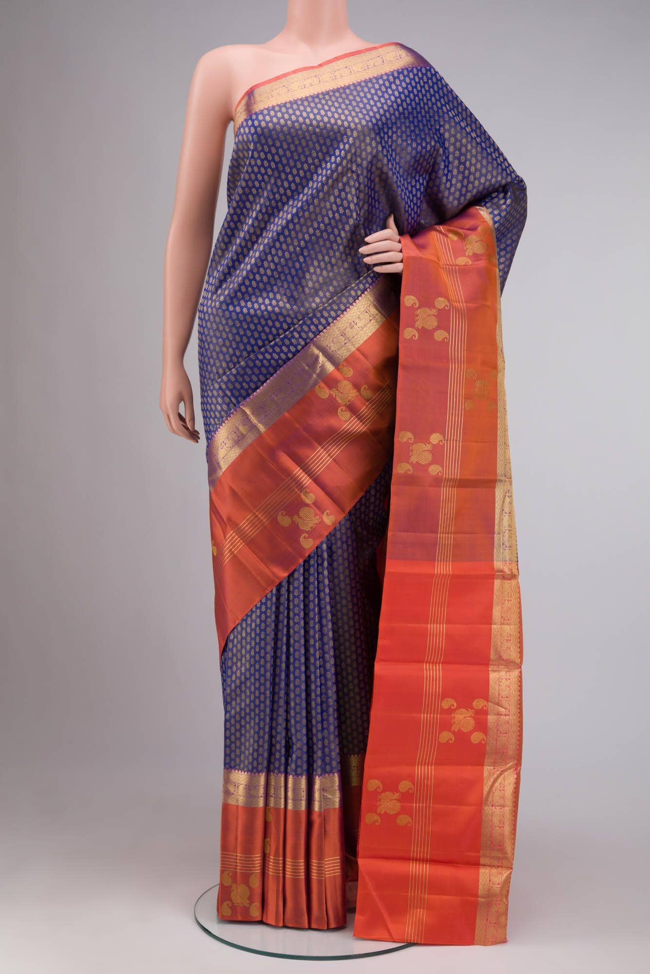 Blue Kanchipuram Silk Saree