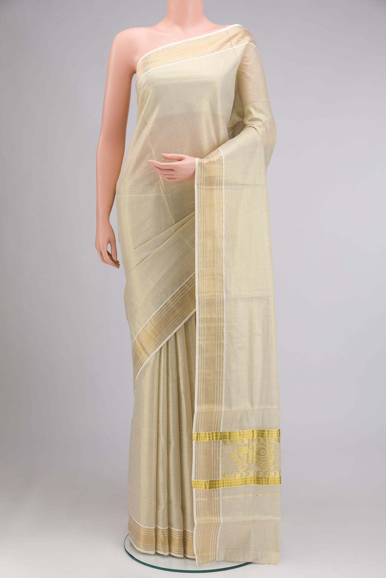 Gold Kerala Cotton Saree