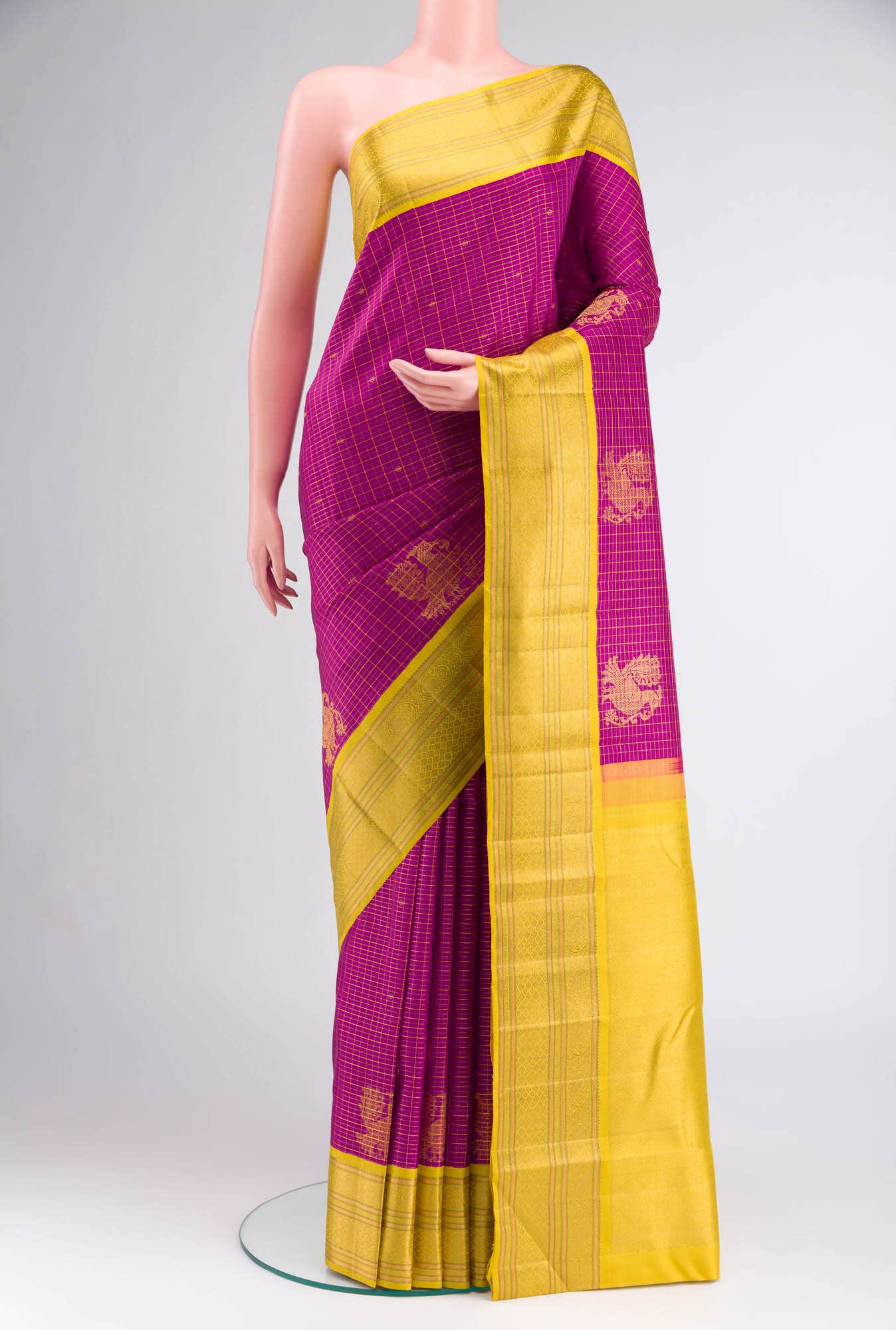 Pure Silk Pure Zari Pink Kanchipuram Saree