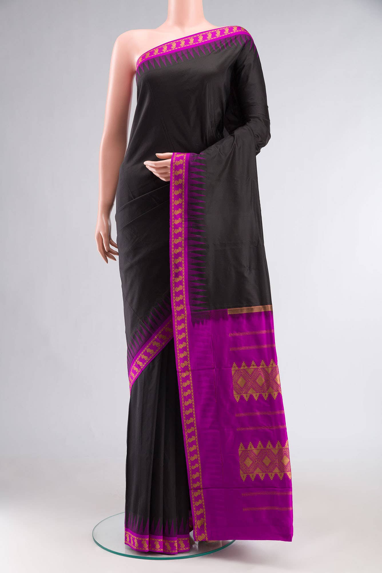 Black Bangalore Silk Saree