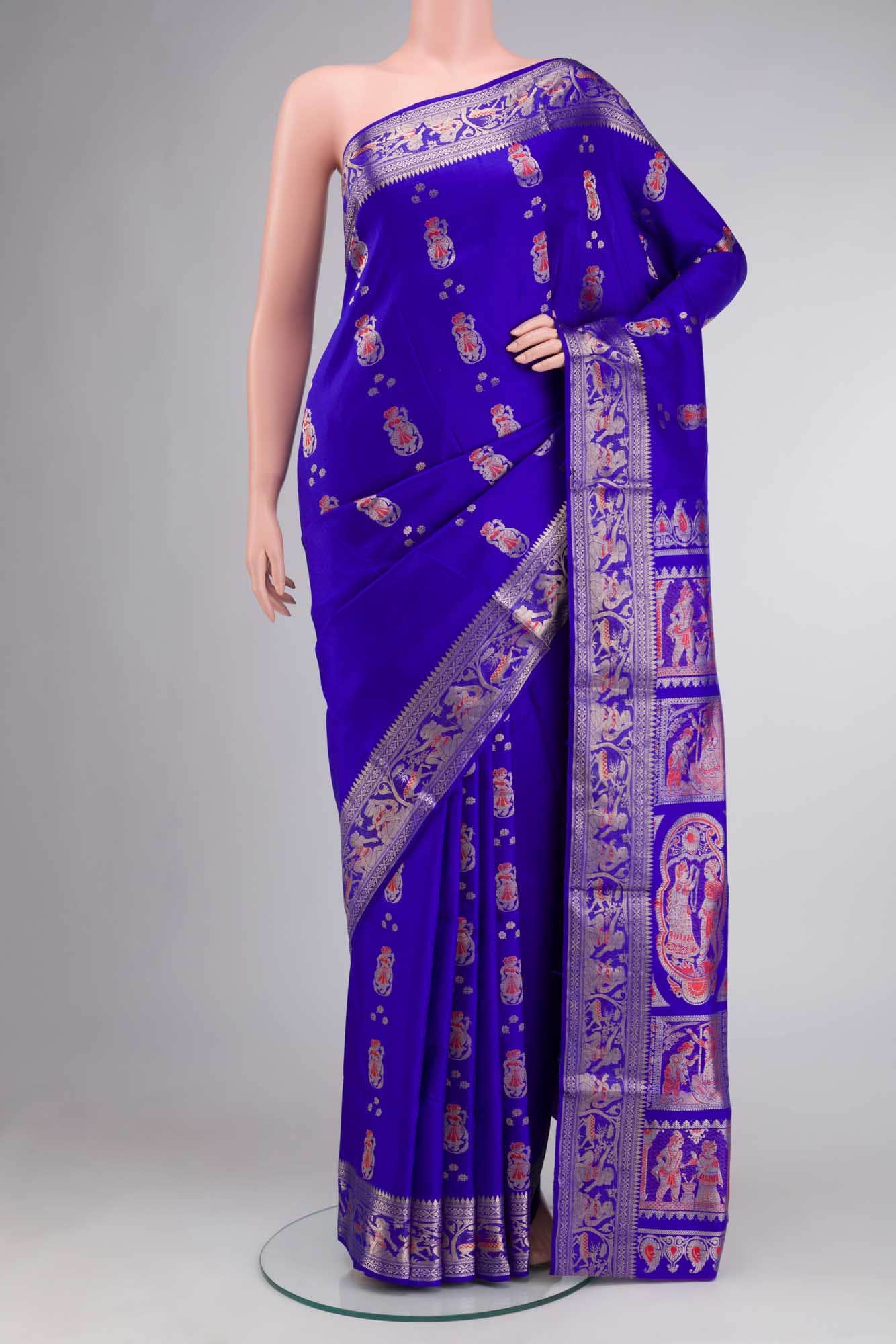 Blue Baluchari Silk Saree