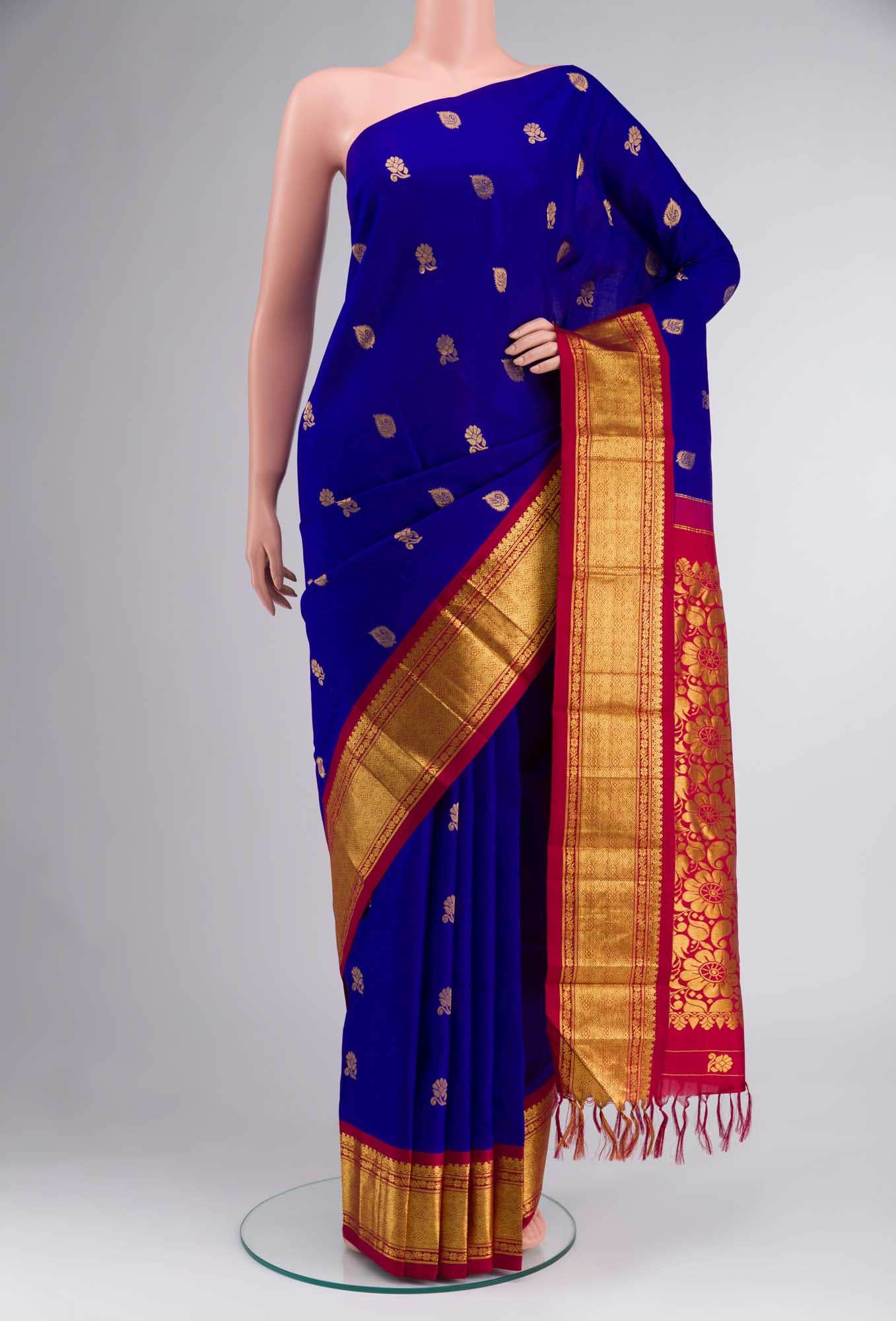 Blue Kanchipuram Silk Saree