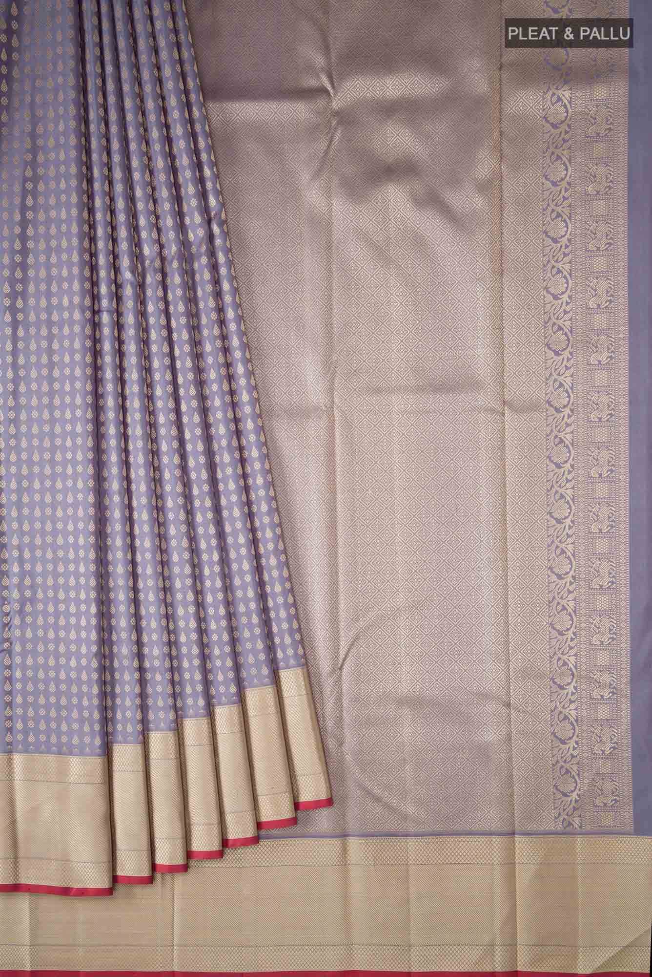 Grey Kanchipuram Silk Saree