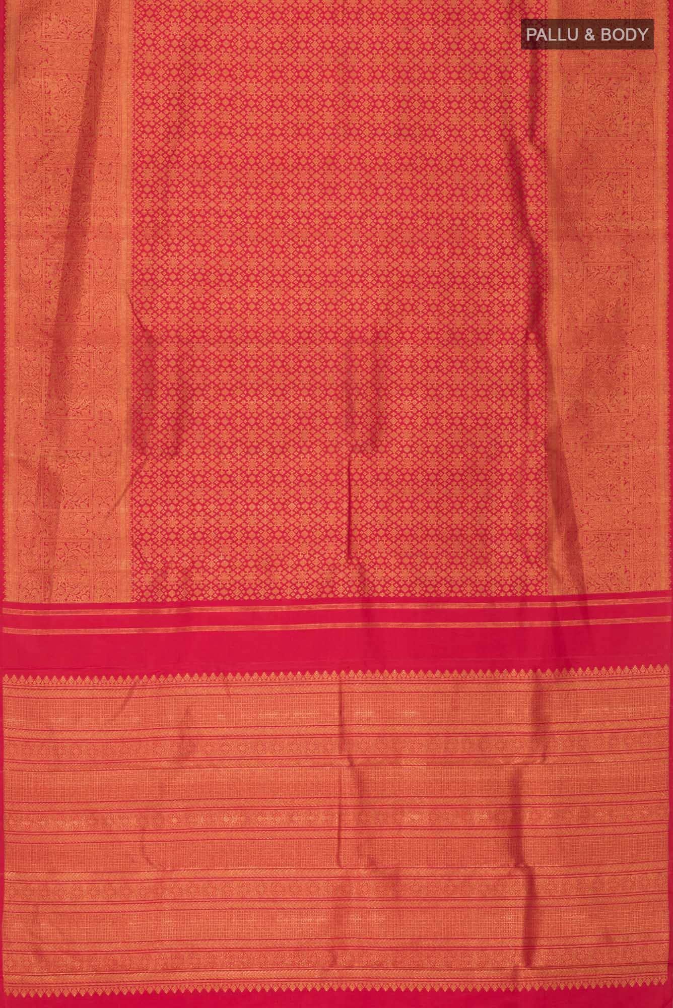 Orange Kanchipuram Silk Saree