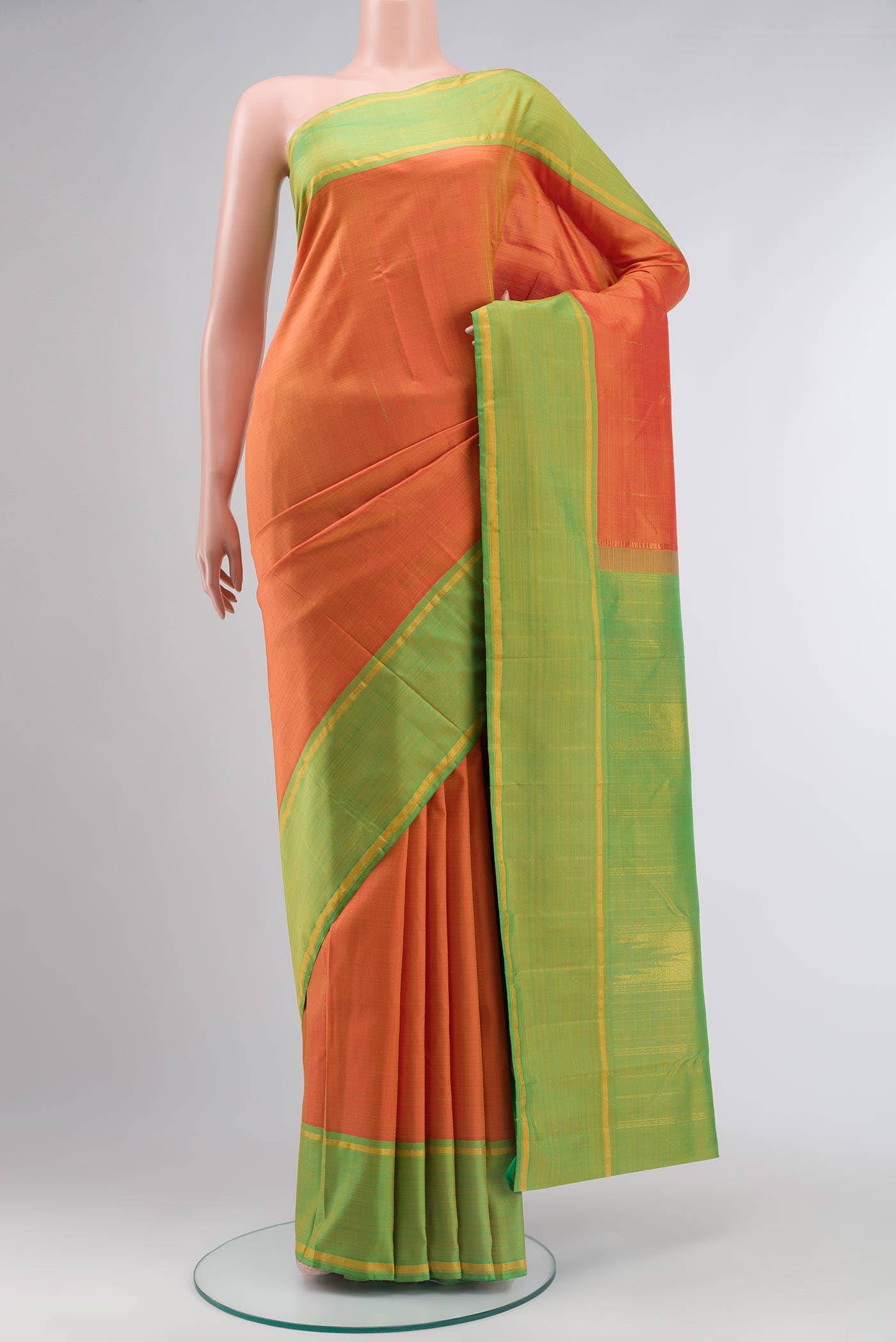 Orange Kanchipuram Silk Saree