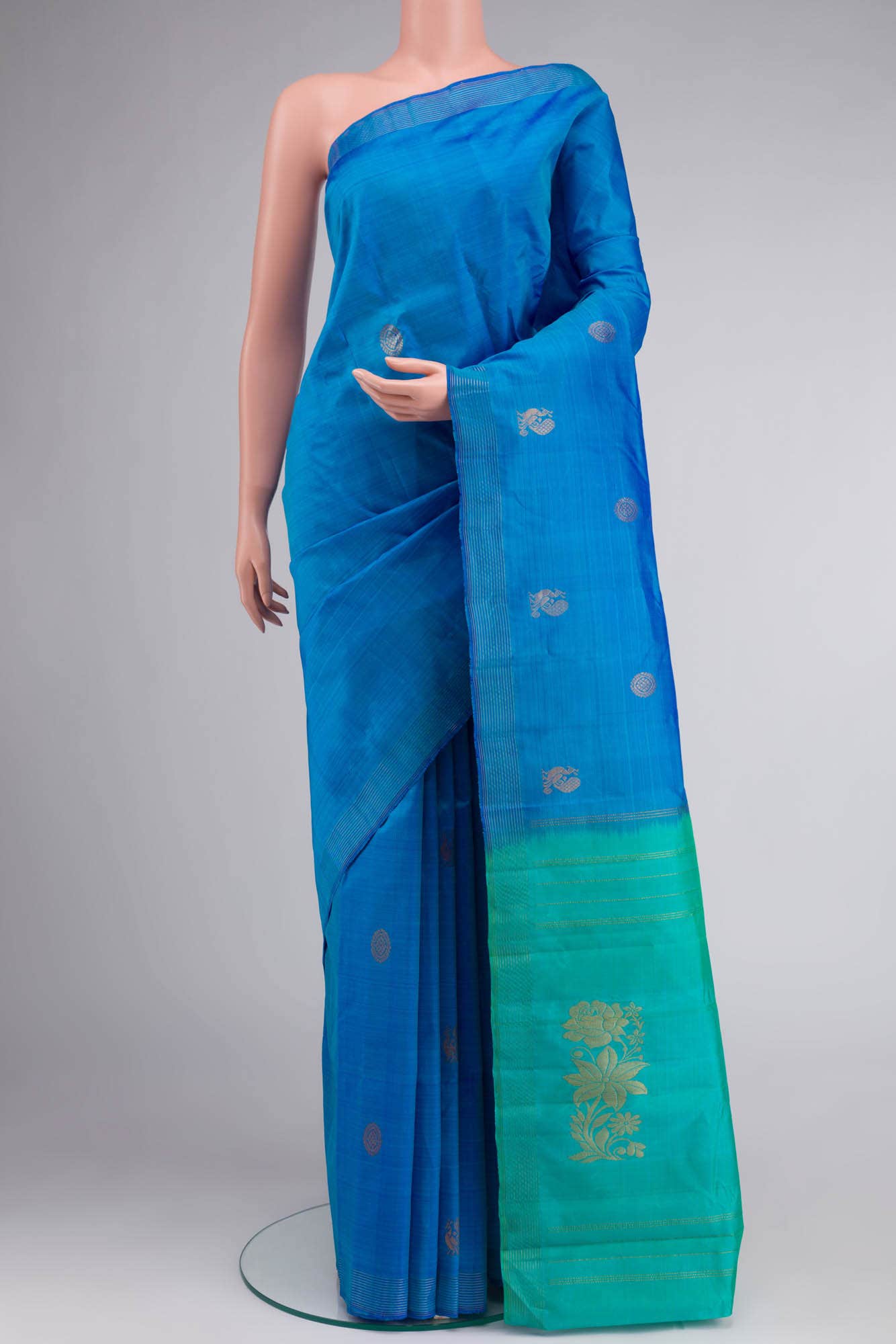 Blue Kanchipuram Silk Saree