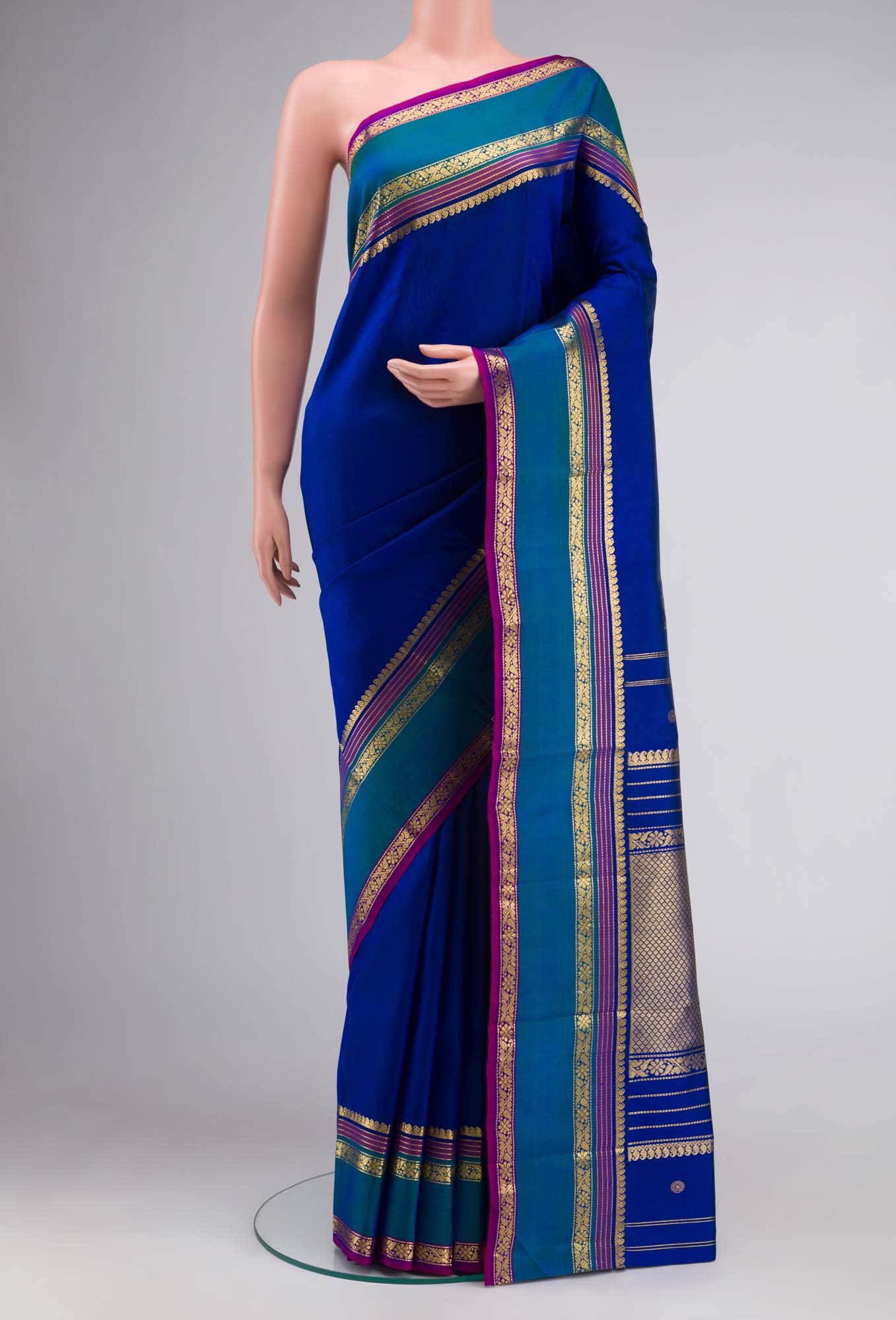 Blue Kanchipuram Silk Saree
