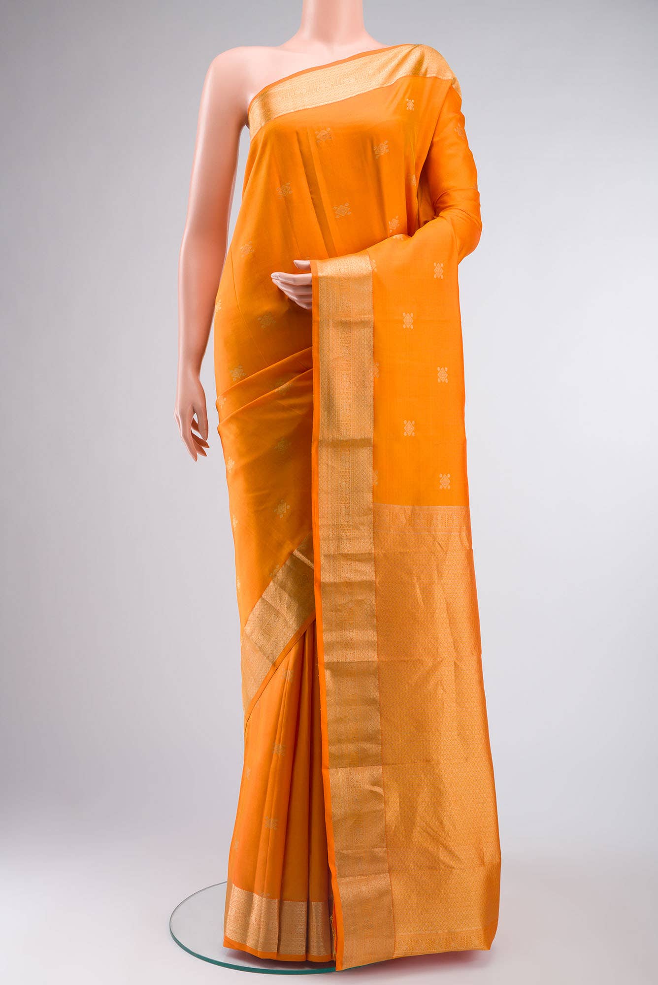 Orange Kanchipuram Silk Saree