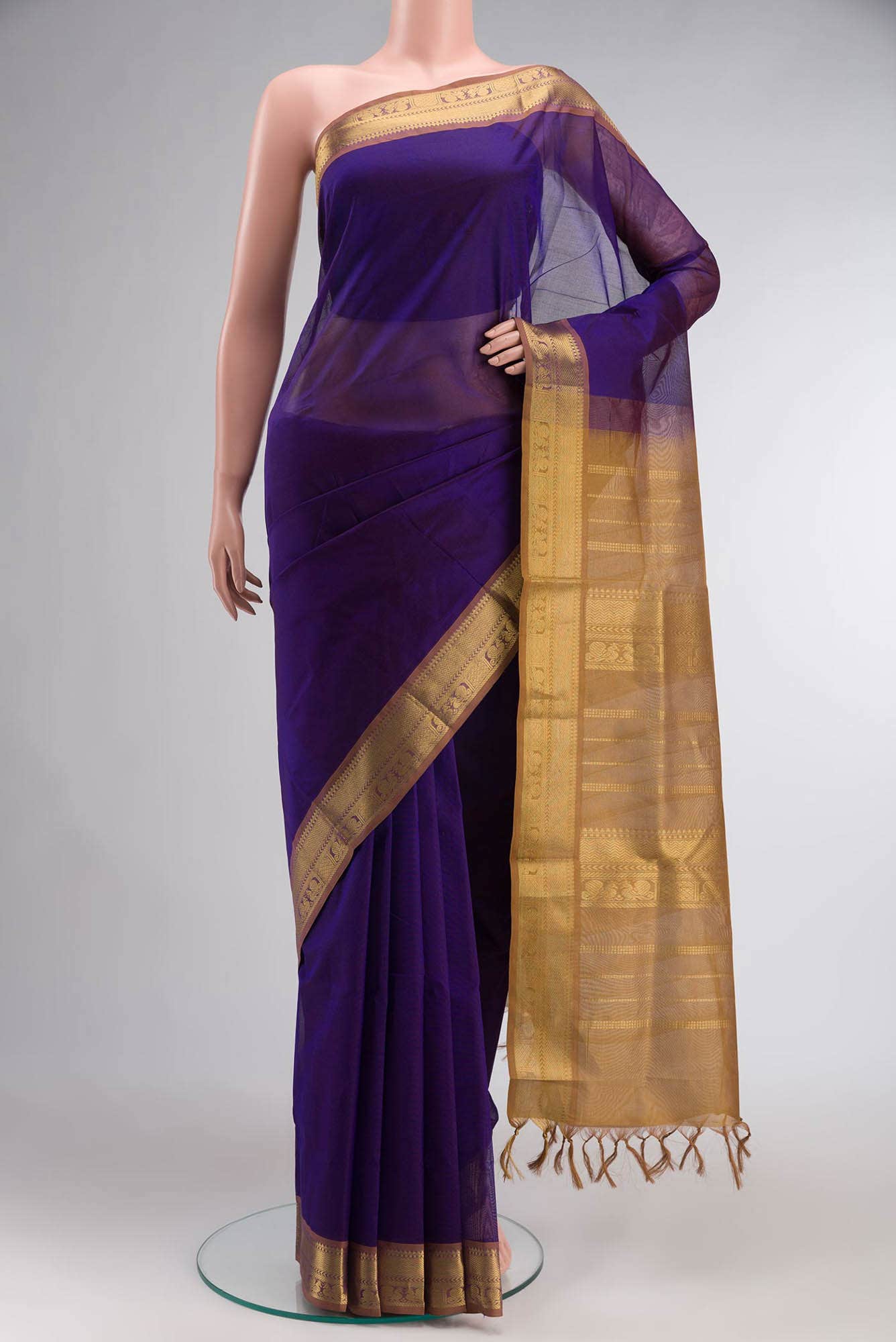 Blue Silk Cotton Saree