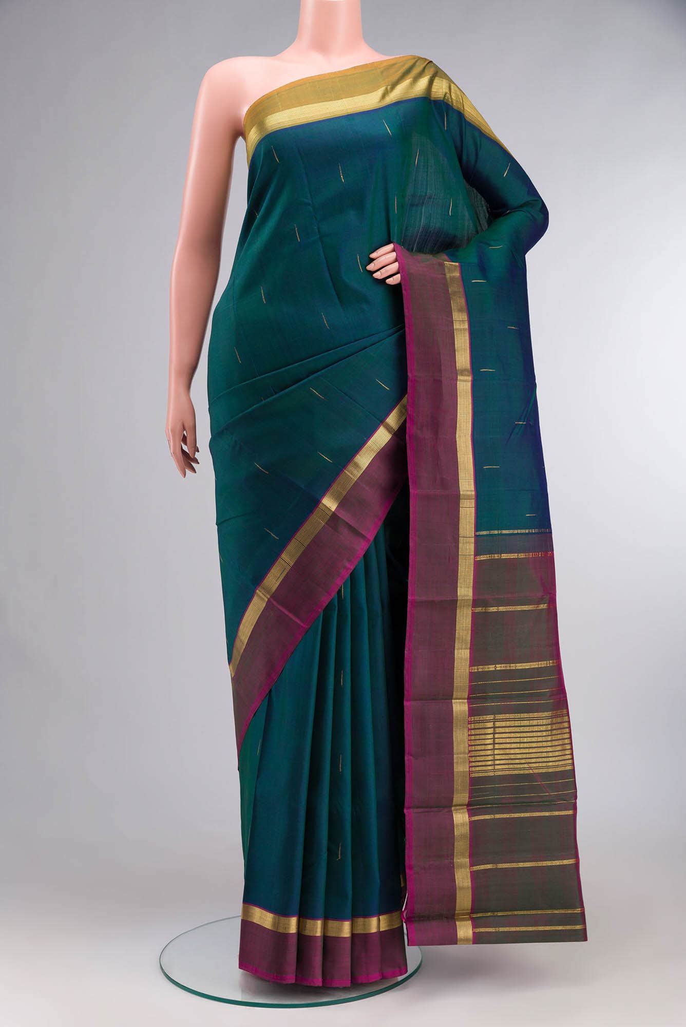 Blue Kanchipuram Silk Saree
