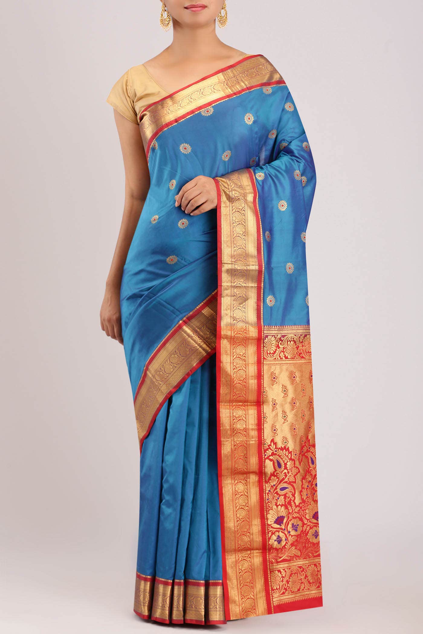 Blue Bangalore Silk Saree