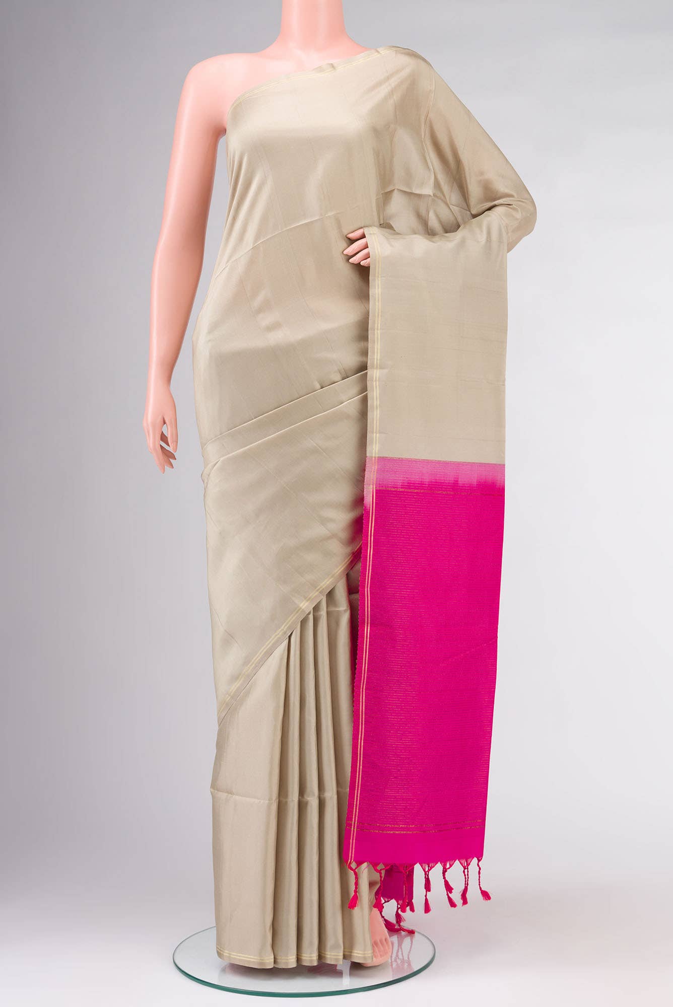 Beige Soft Silk Saree