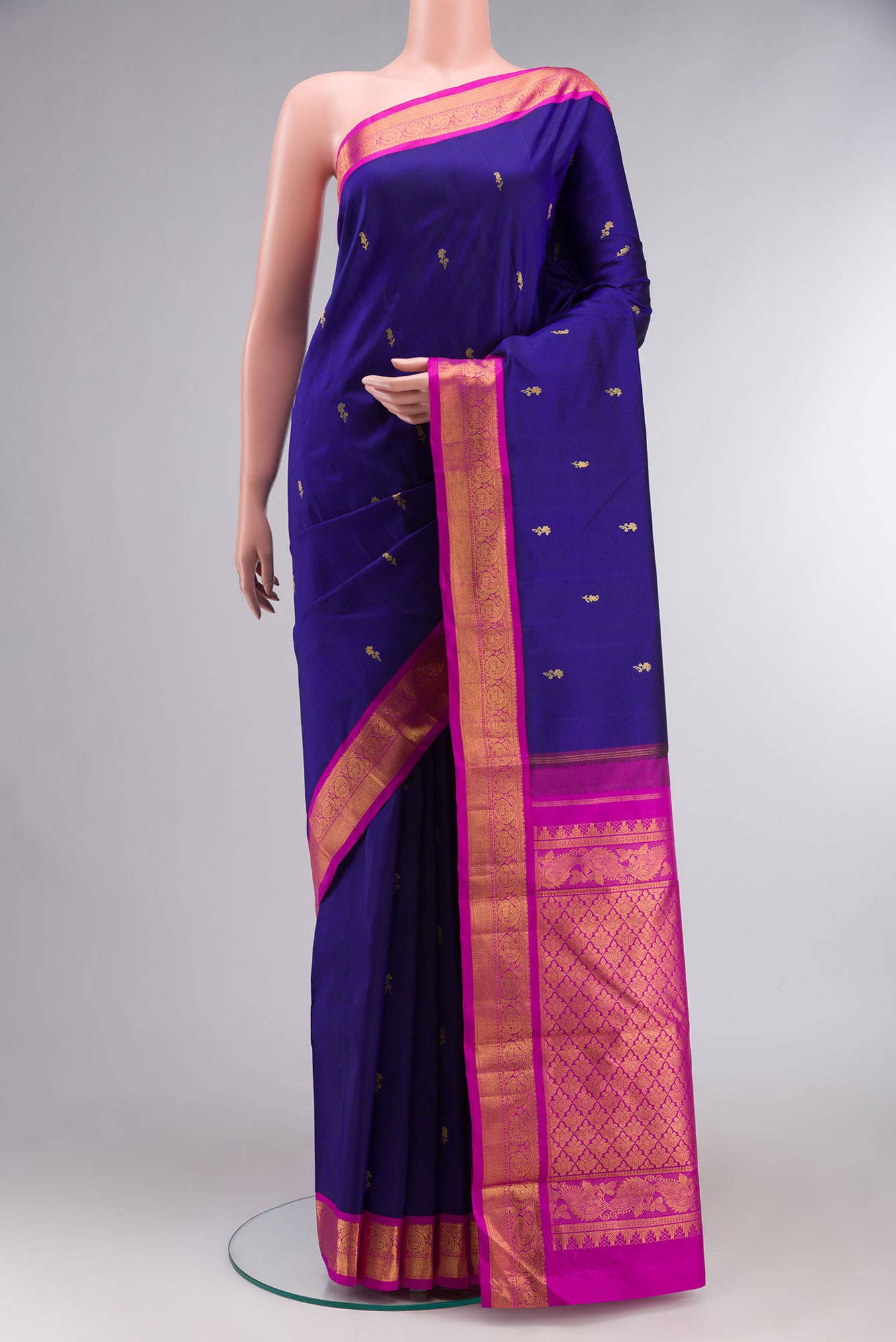 Blue Kanchipuram Silk Saree