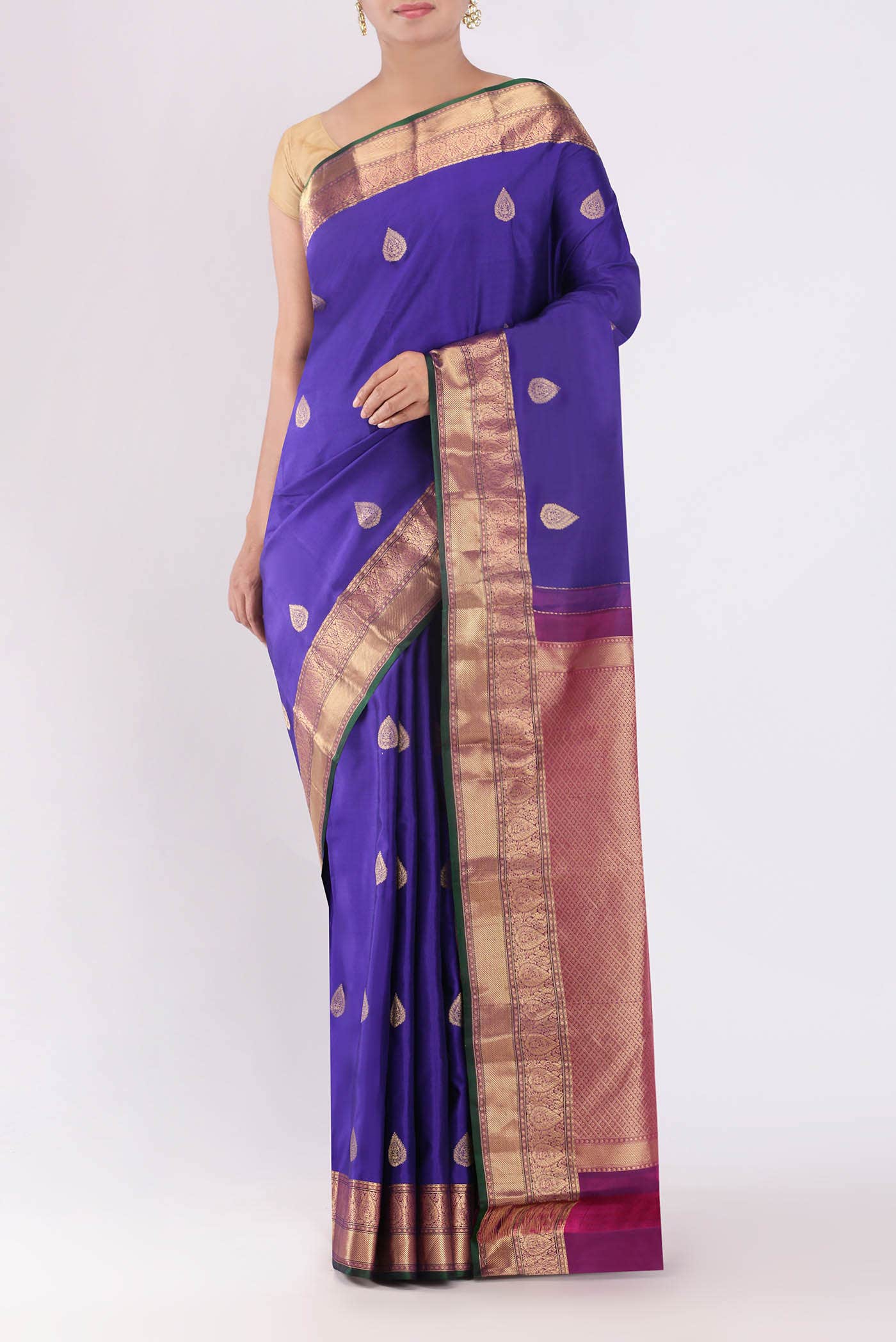 Blue Kanchipuram Silk Saree