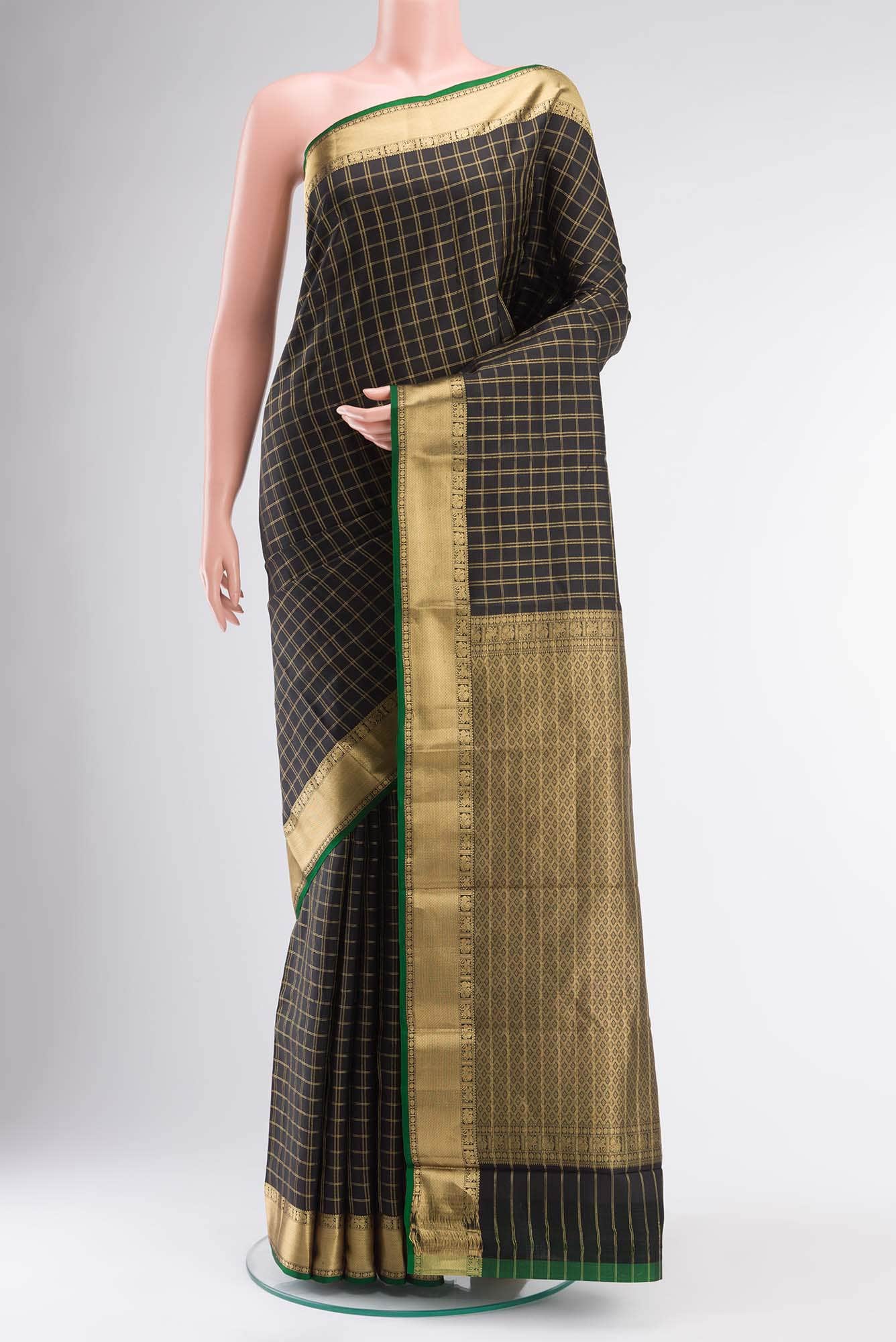 Black Kanchipuram Silk Saree