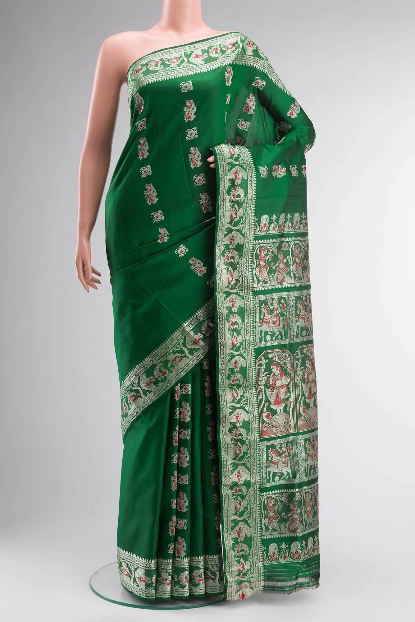 Green Baluchari Silk Saree