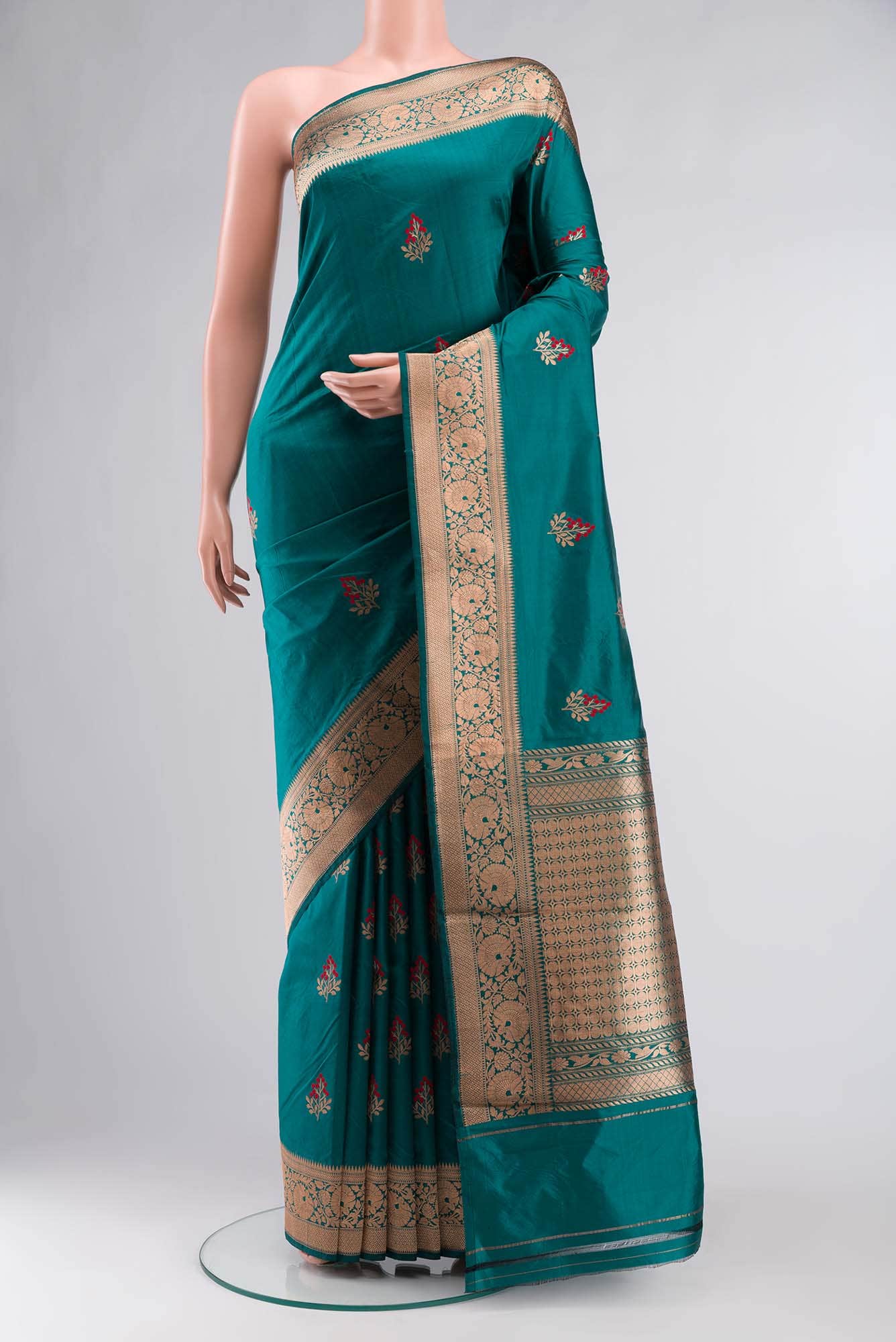 Green Banarasi Katan Silk Saree
