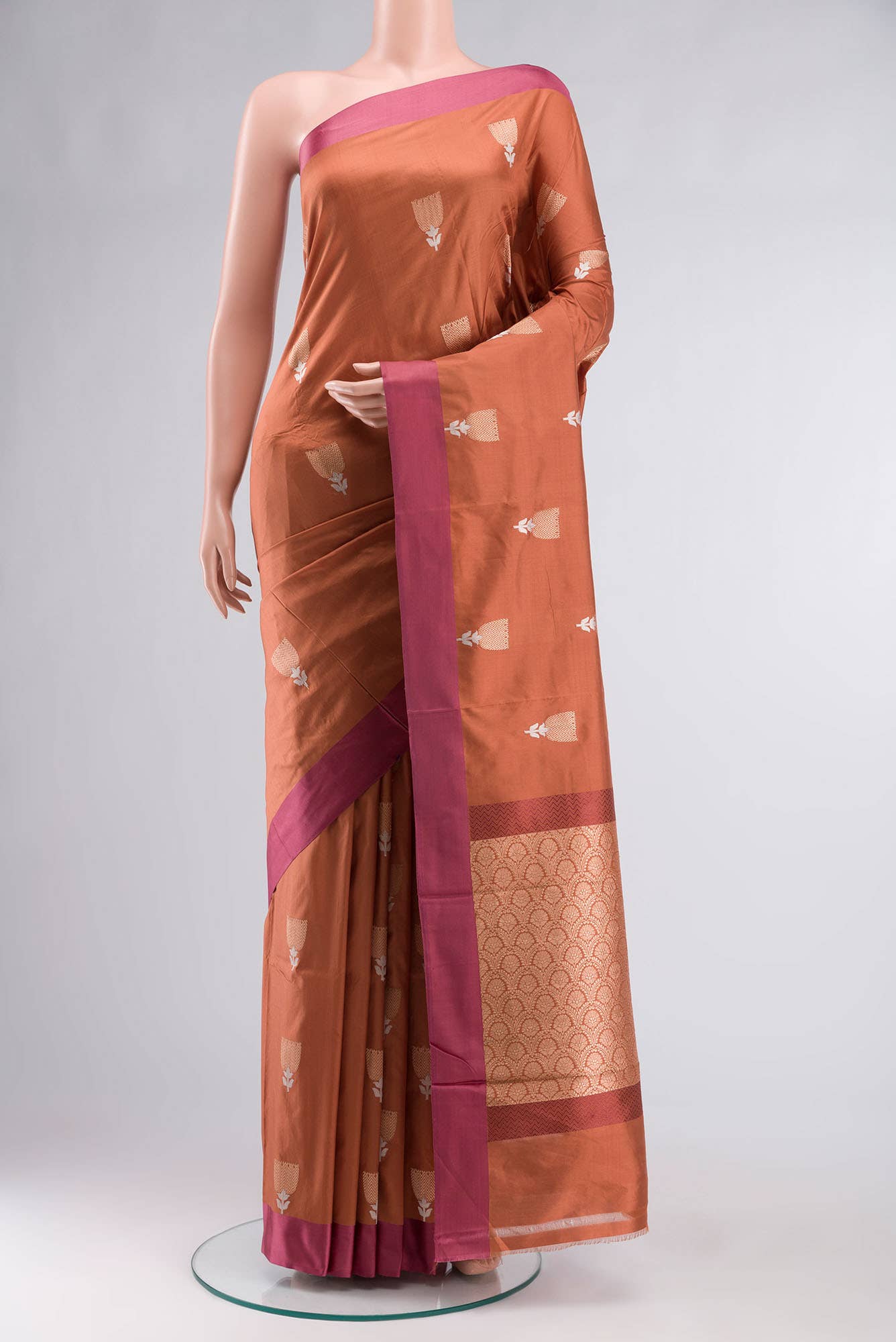 Brown Banarasi Katan Silk Saree