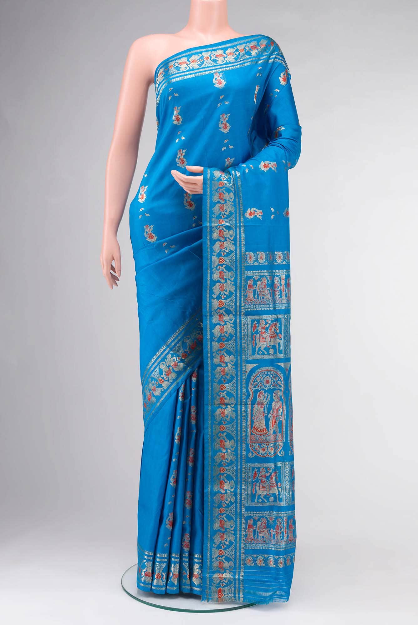 Blue Baluchari Silk Saree