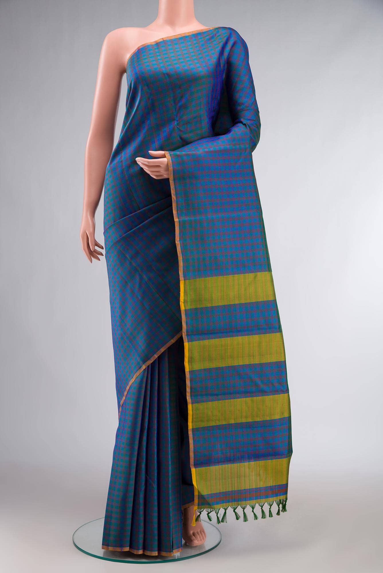 Blue Kanchipuram Silk Saree