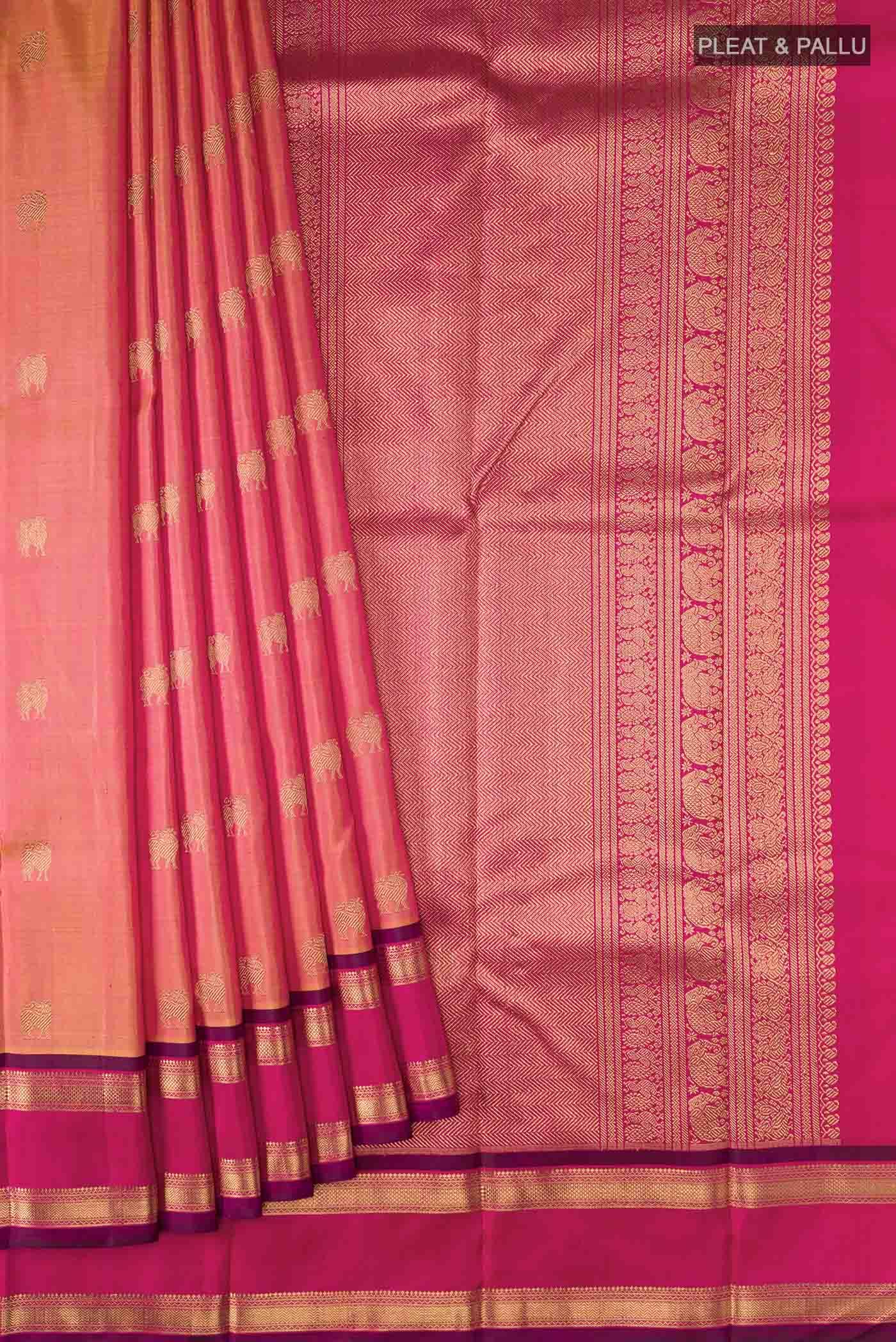 Pink Kanchipuram Silk Saree